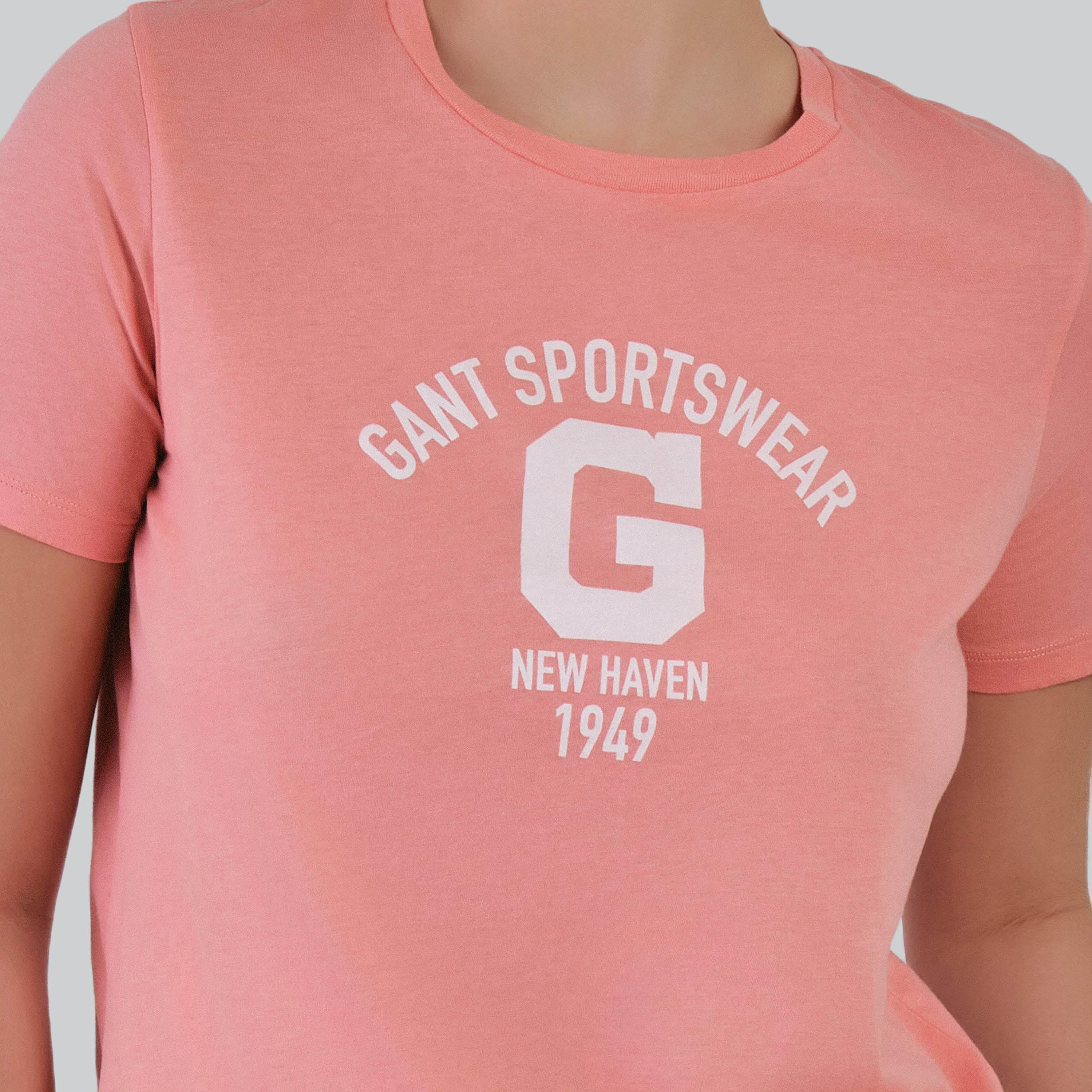 Gant G-Text Print Round Neck Short Sleeves Women's T-Shirt-women-clothing-tshirts-image-10