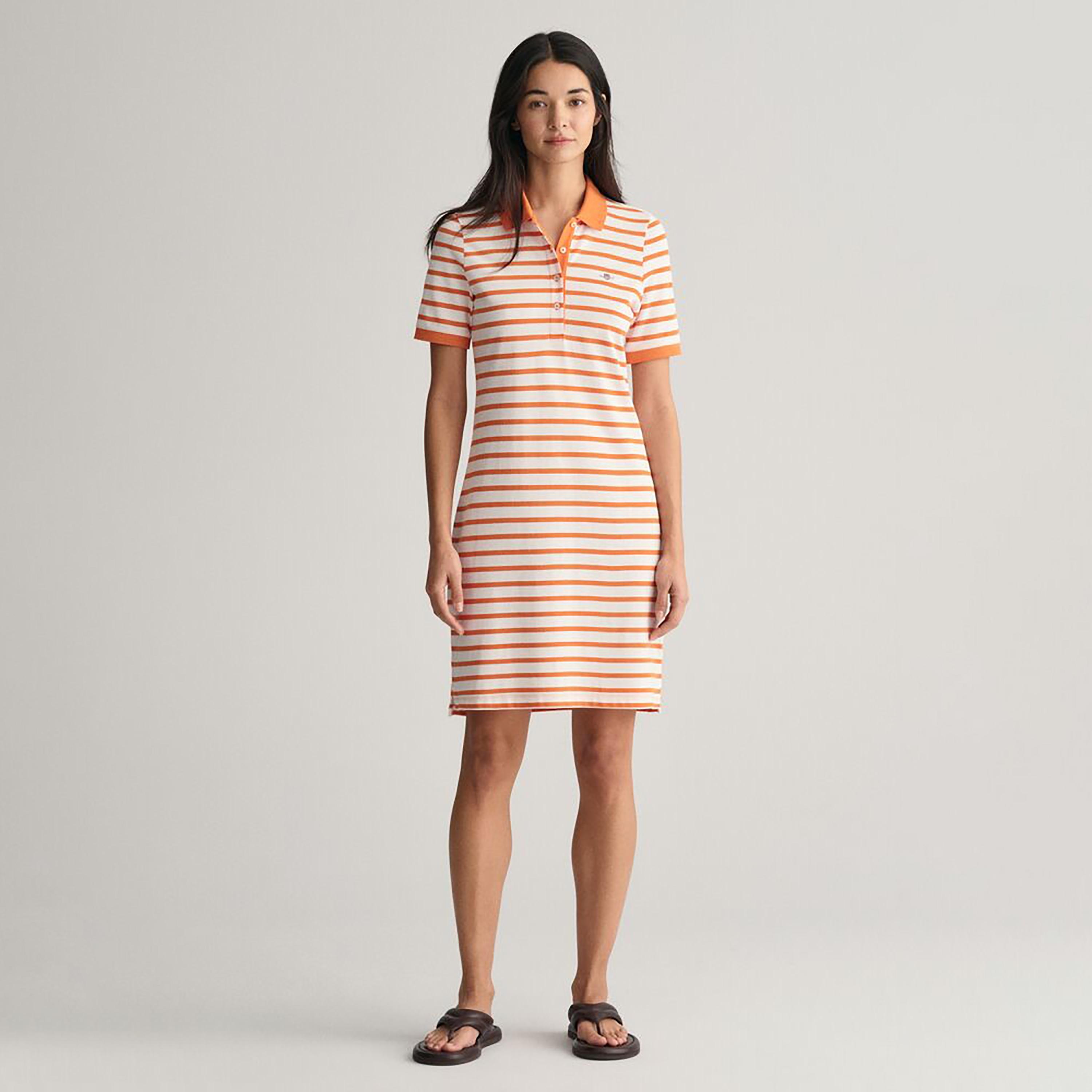 فستان تي شيرت بطول الركبة مع ياقة وقميص مخطط من غانت-women-clothing-dresses-image-5