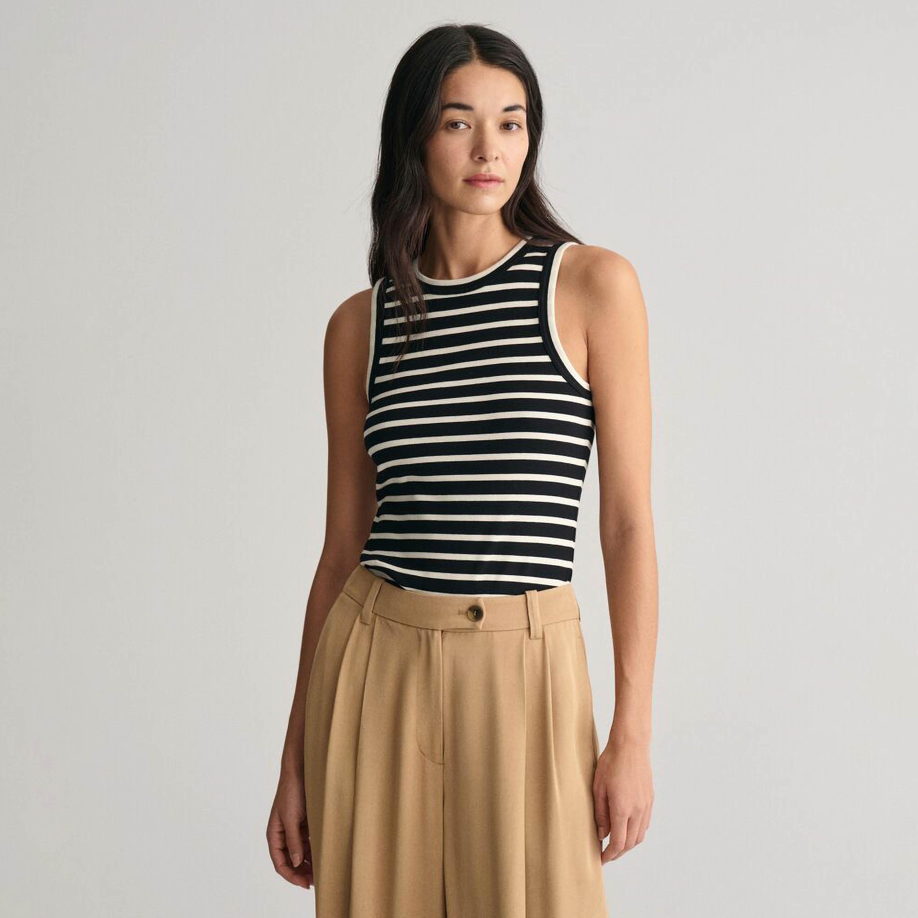 Gant Striped Round Neck Sleeveless Women's Tank Top-women-clothing-shirtsandblouses-blouses-image-1