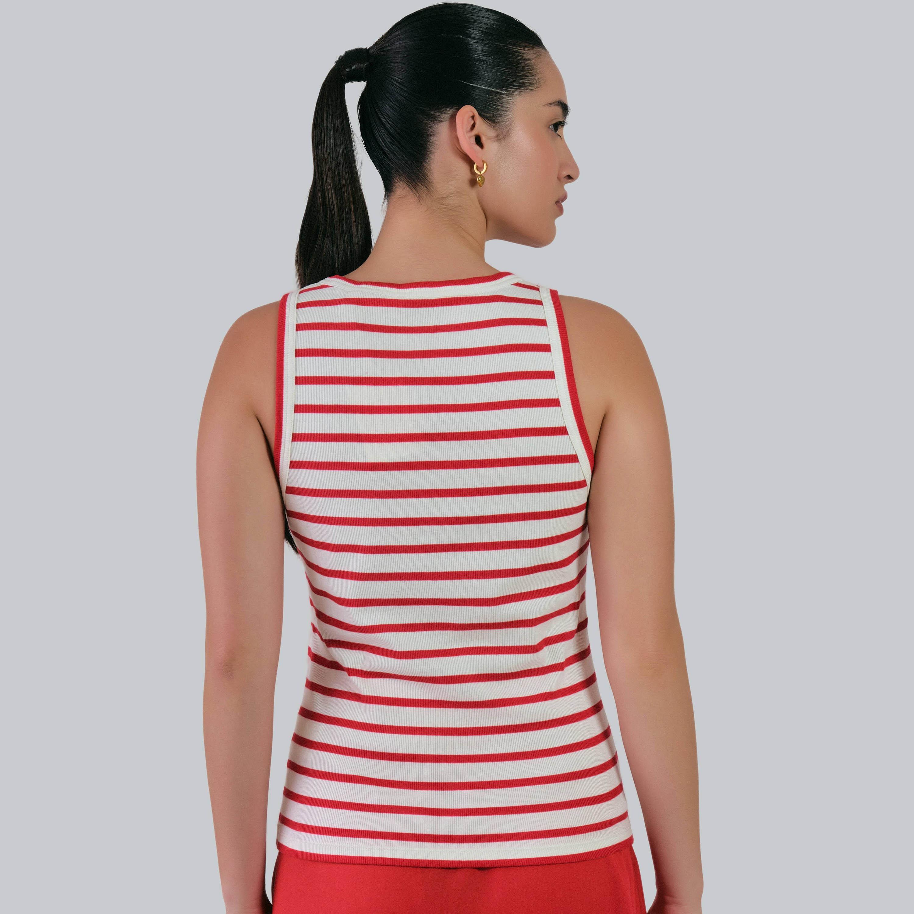 Gant Striped Round Neck Sleeveless Women's Tank Top-women-clothing-shirtsandblouses-blouses-image-13