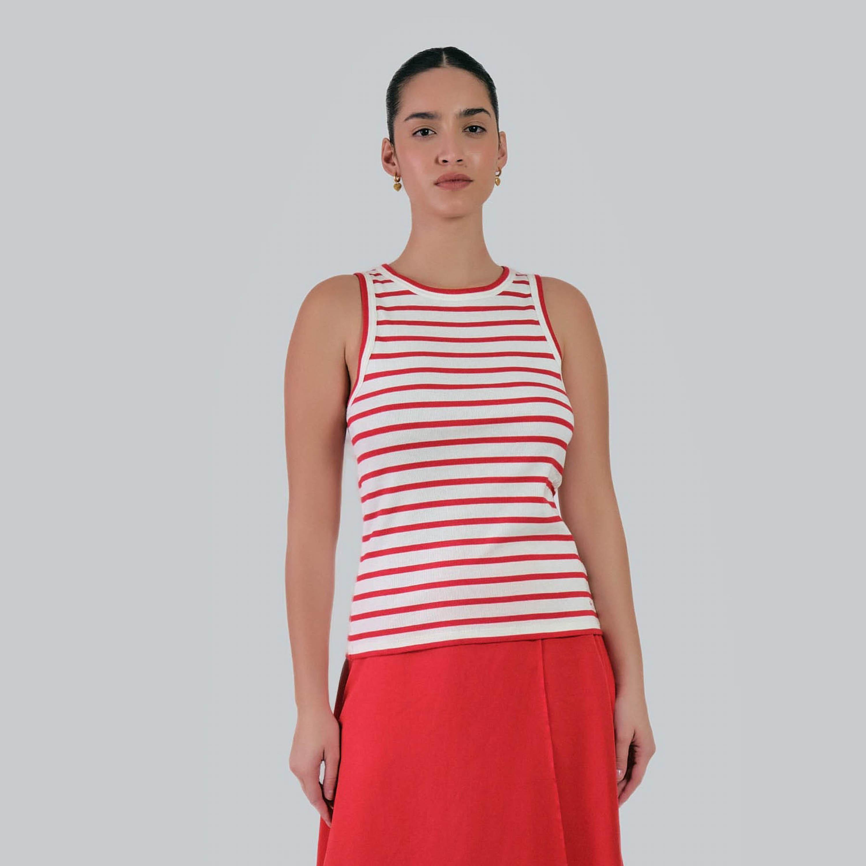 Gant Striped Round Neck Sleeveless Women's Tank Top-women-clothing-shirtsandblouses-blouses-image-15