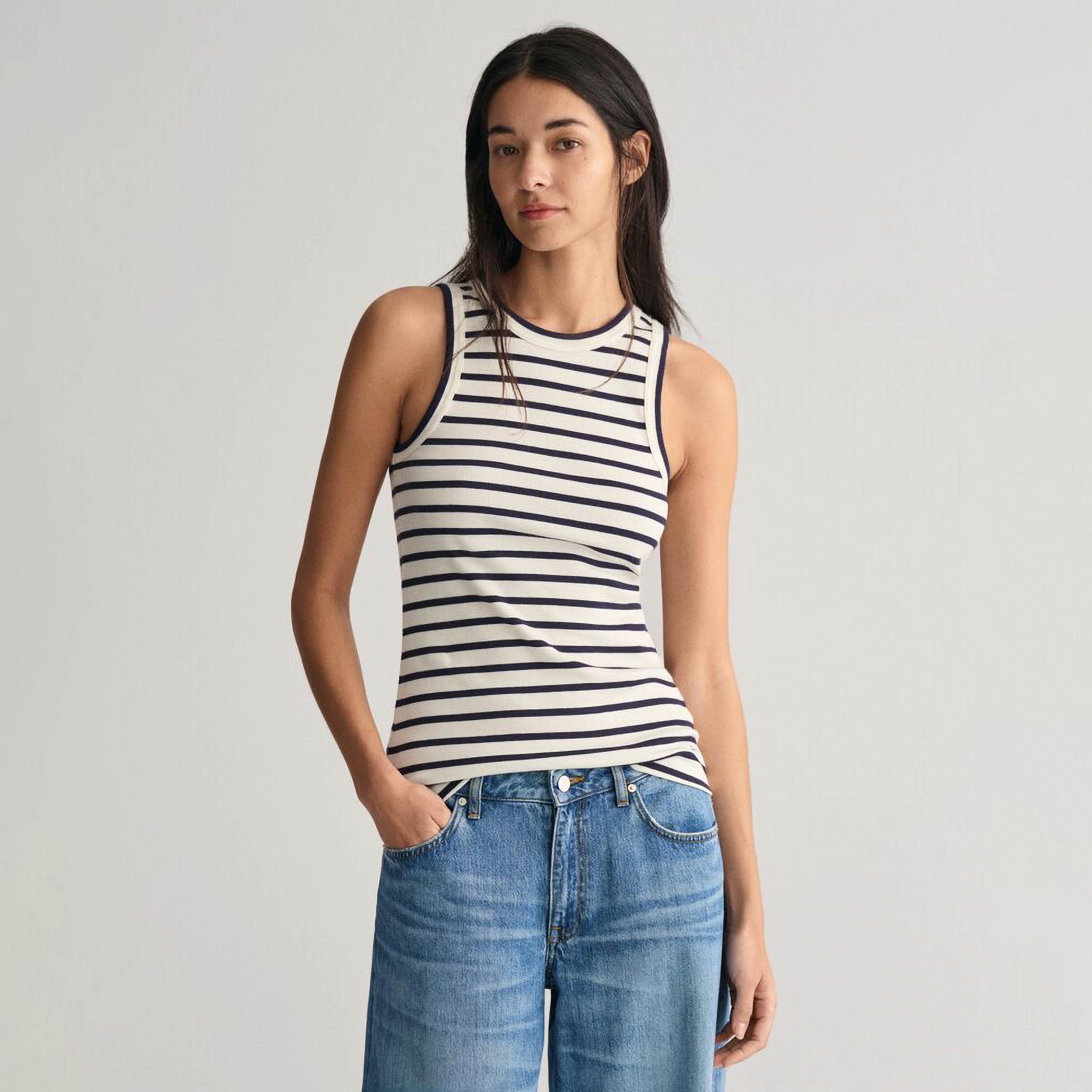 Gant Striped Round Neck Sleeveless Women's Tank Top-women-clothing-shirtsandblouses-blouses-image-6