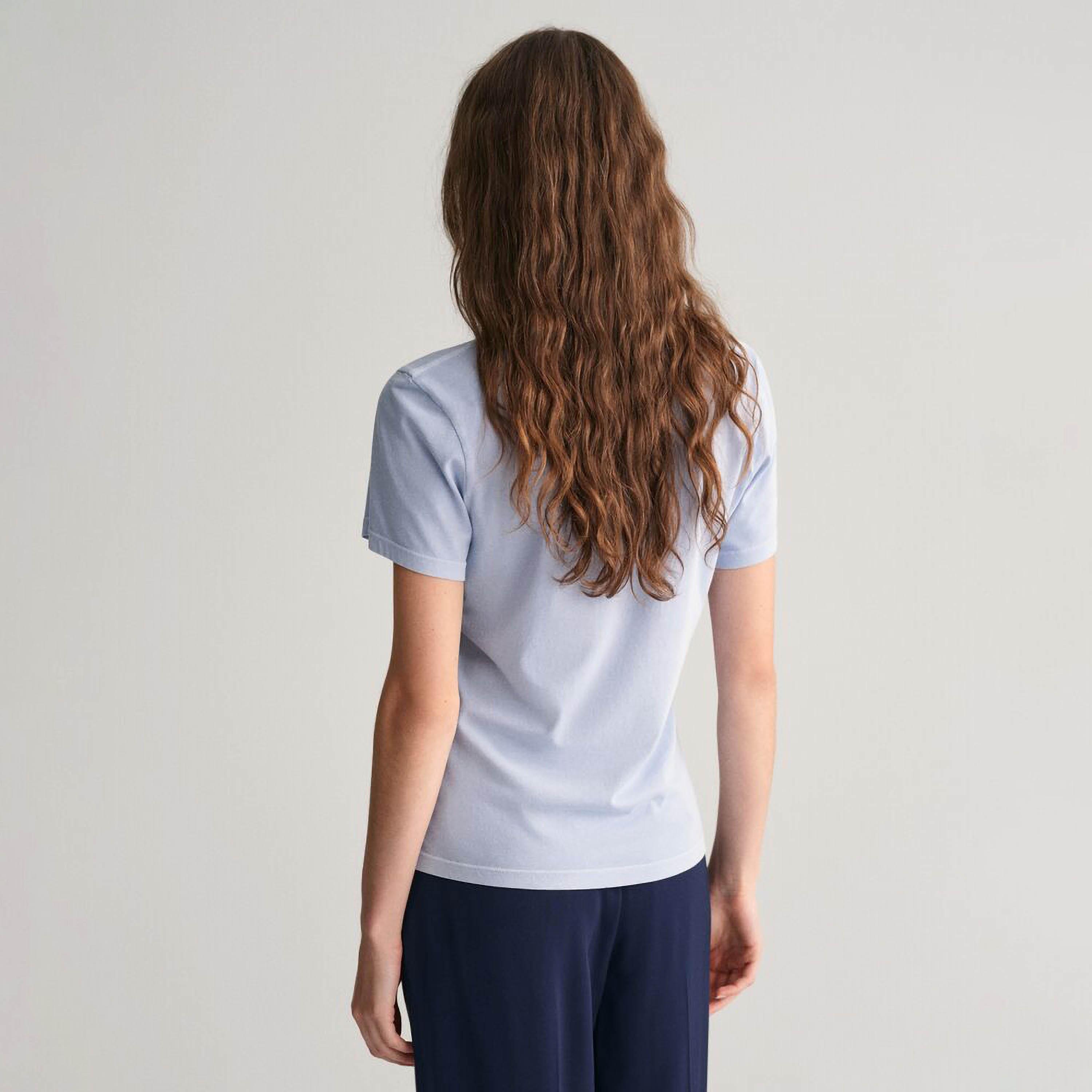 تي شيرت نسائي سادة بياقة دائرية وأكمام قصيرة من غانت-women-clothing-tshirts-image-12