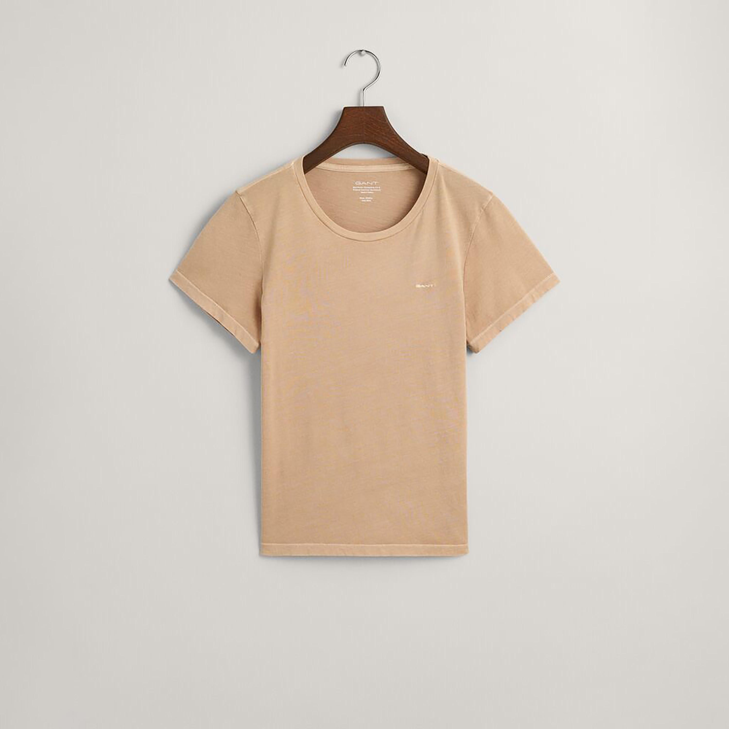 تي شيرت نسائي سادة بياقة دائرية وأكمام قصيرة من غانت-women-clothing-tshirts-image-4
