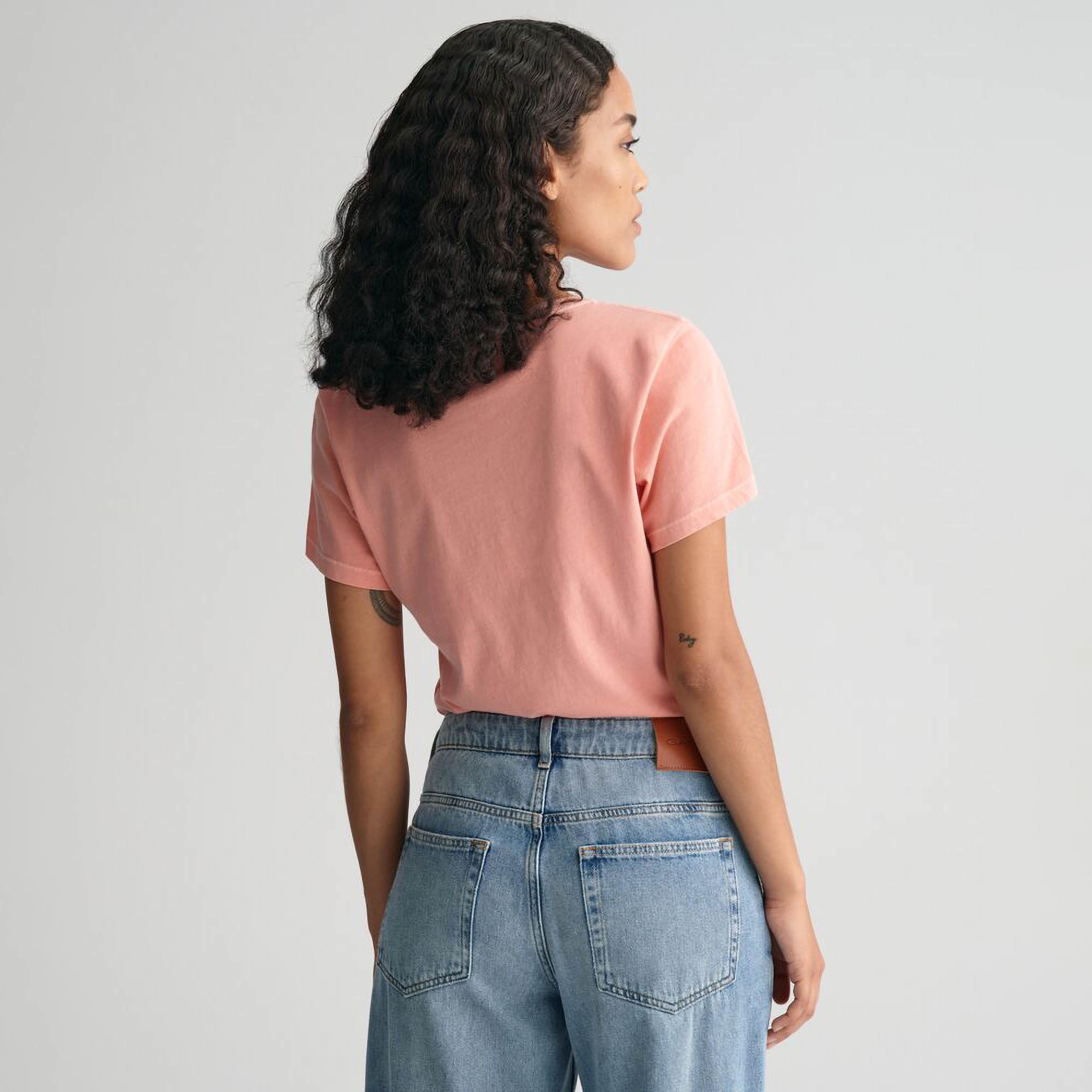 تي شيرت نسائي سادة بياقة دائرية وأكمام قصيرة من غانت-women-clothing-tshirts-image-16