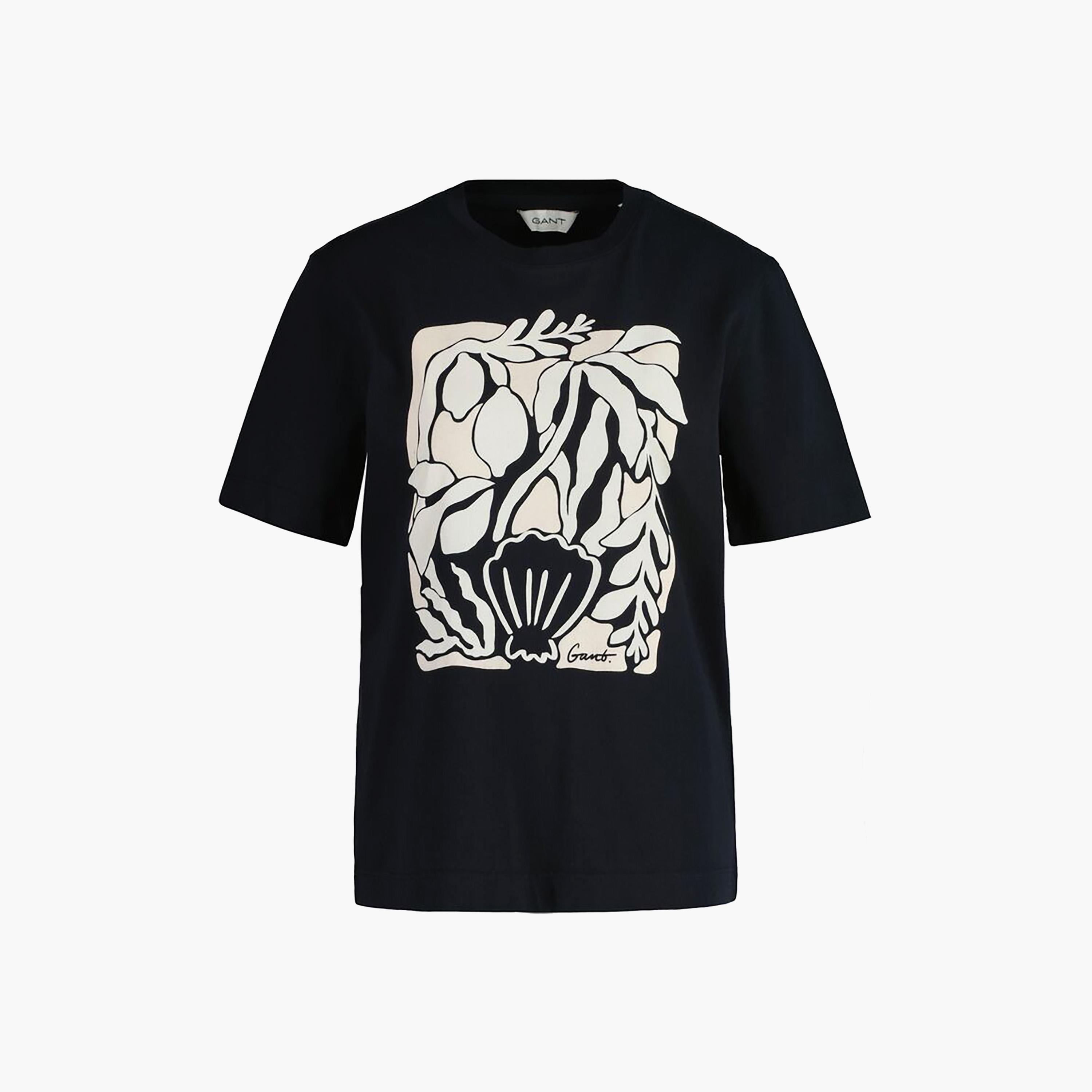 Gant Palm Print Round Neck Short Sleeves Women's T-Shirt-women-clothing-tshirts-image-4
