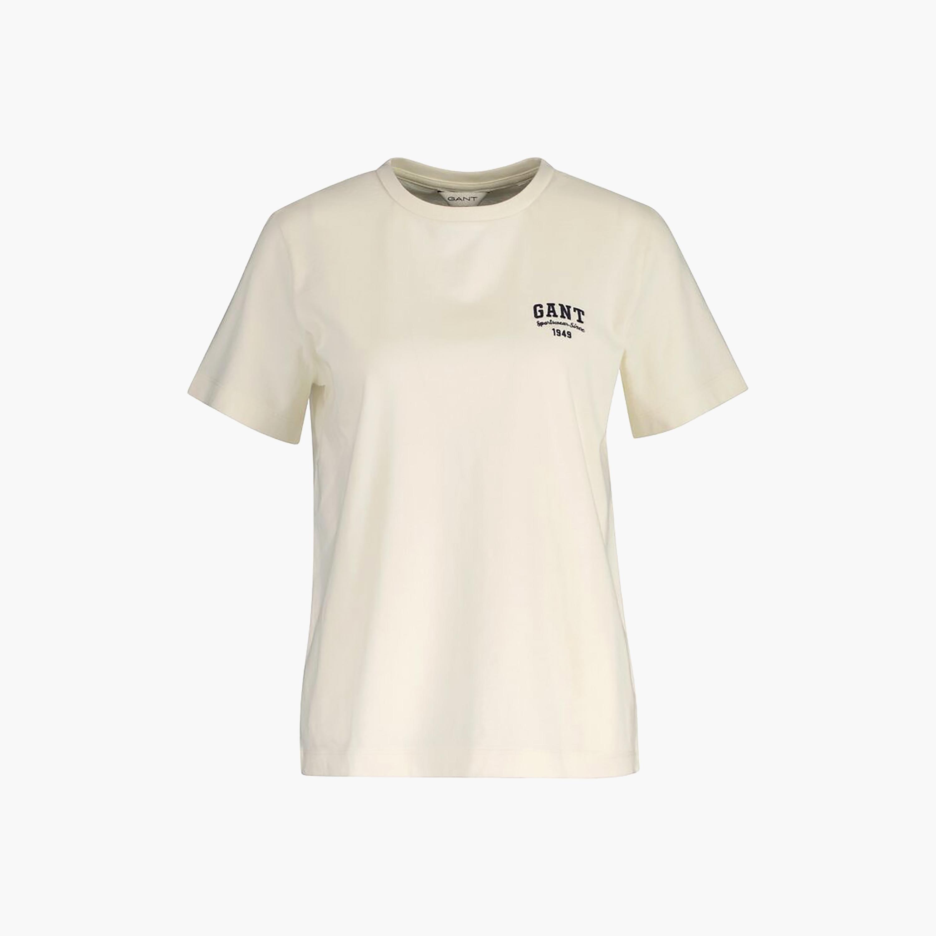 Gant Small Logo Round Neck Short Sleeves Women's T-Shirt-women-clothing-tshirts-image-1