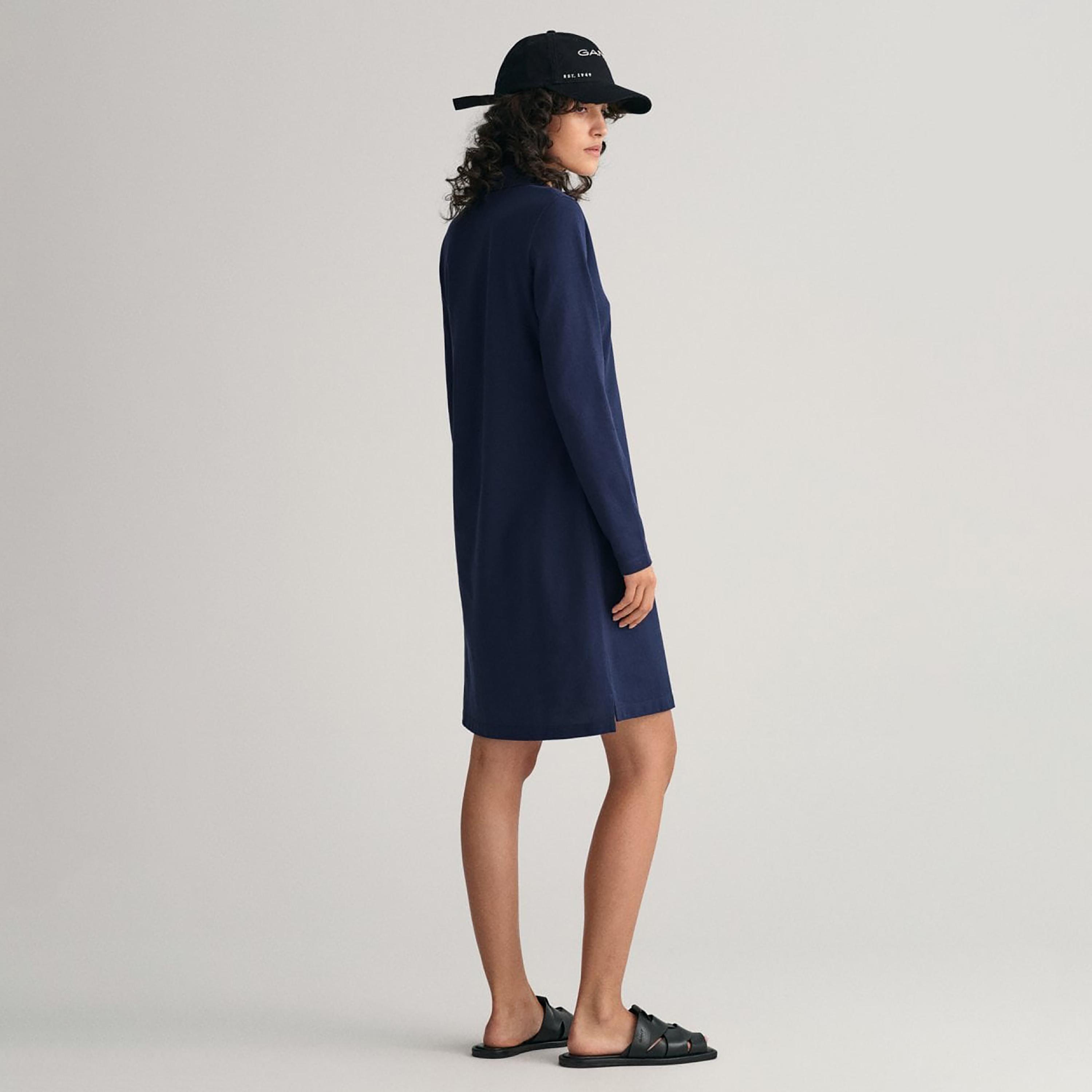 Gant Logo Detail Collared T-Shirt Knee Length Dress-women-clothing-dresses-image-3