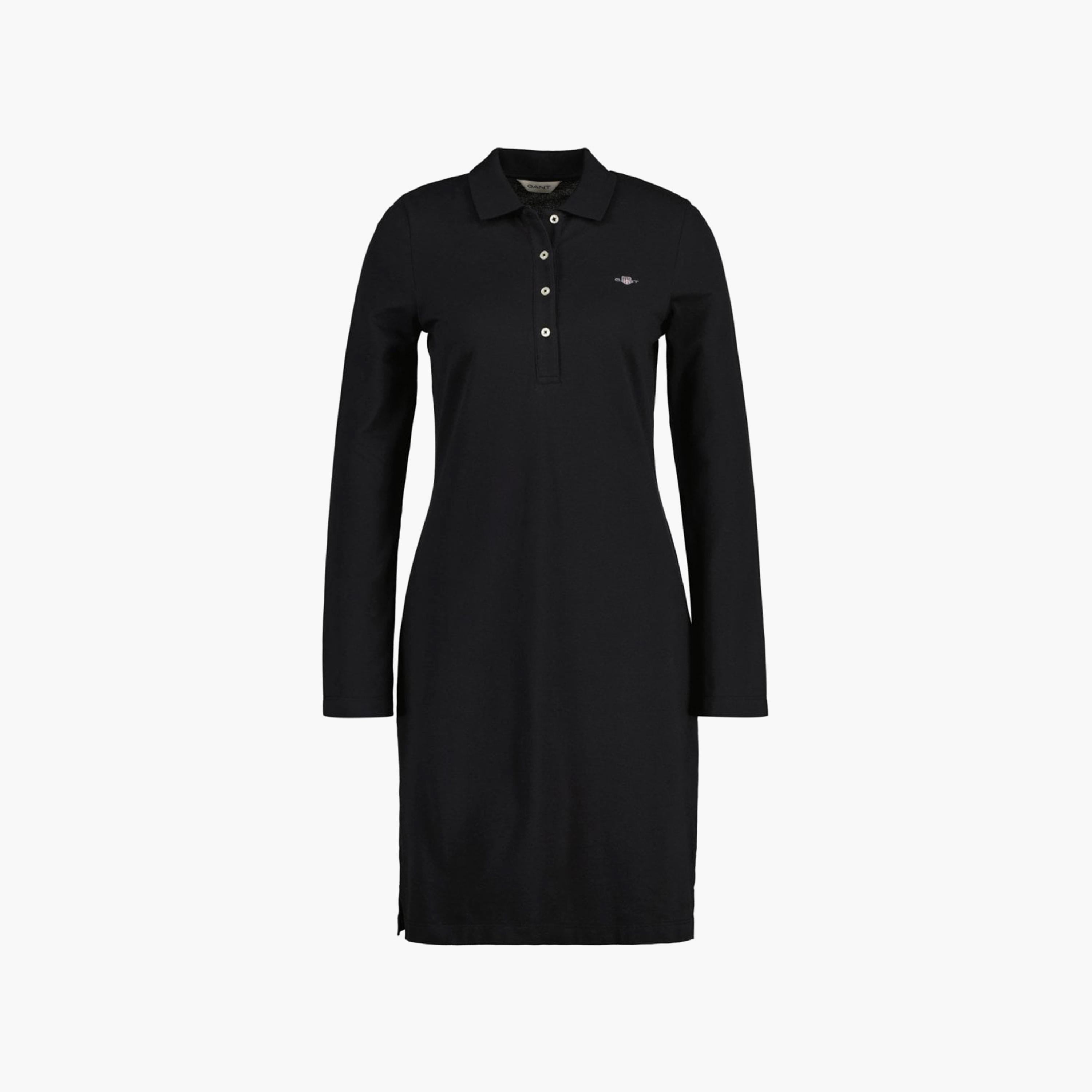 Gant Logo Detail Collared T-Shirt Knee Length Dress-women-clothing-dresses-image-1