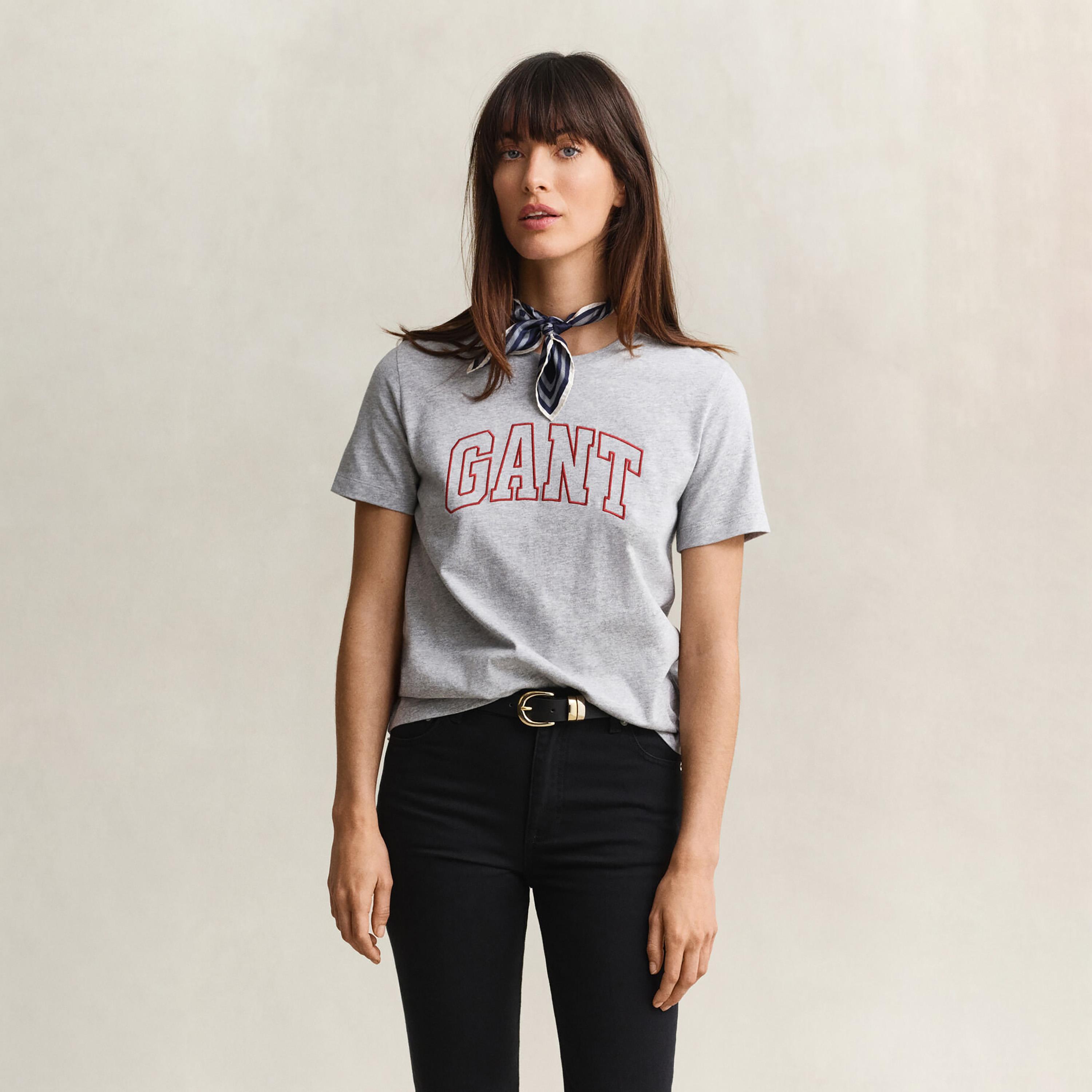 Gant Logo Crew Neck Short Sleeves Women's T-Shirt-women-clothing-tshirts-image-1