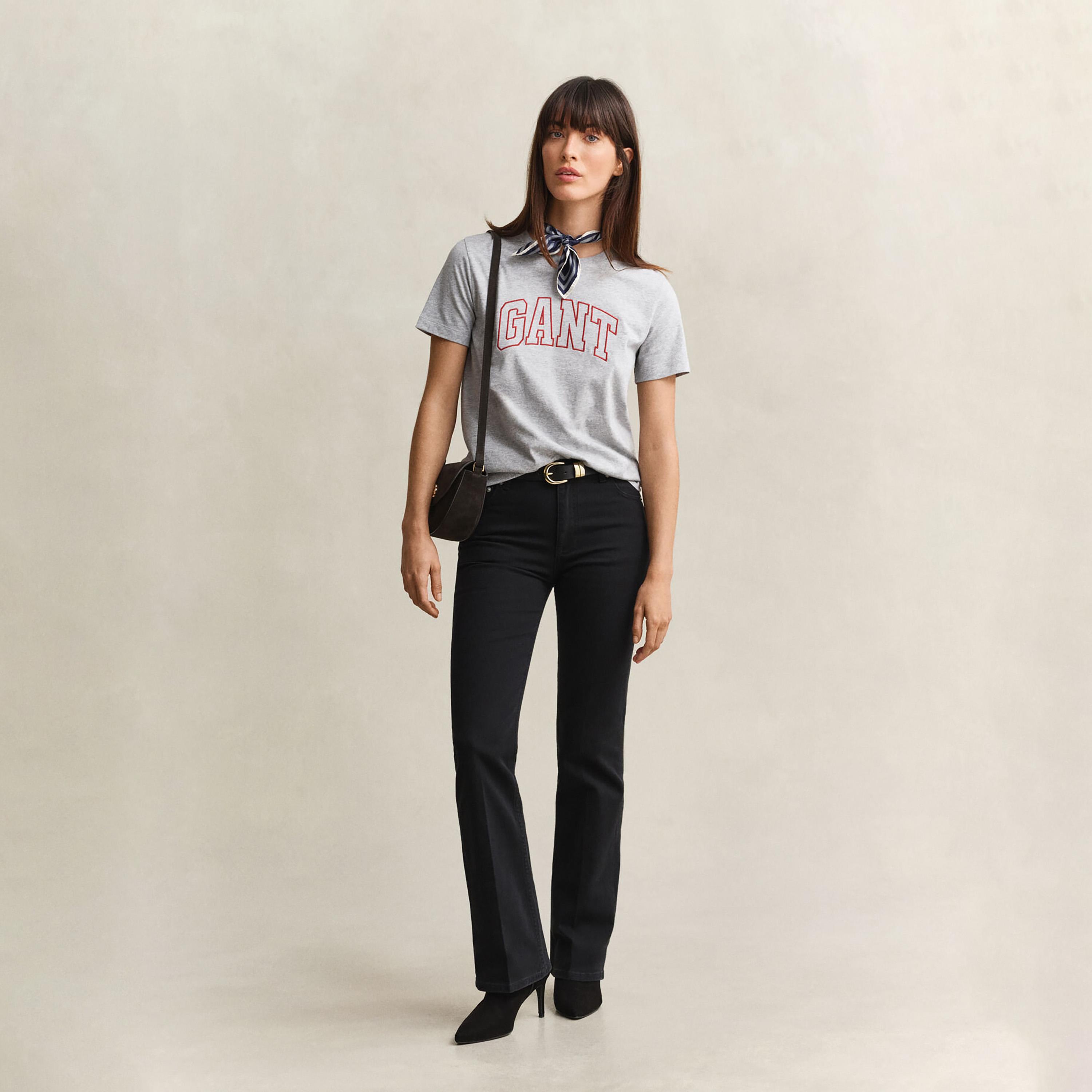 Gant Logo Crew Neck Short Sleeves Women's T-Shirt-women-clothing-tshirts-image-2