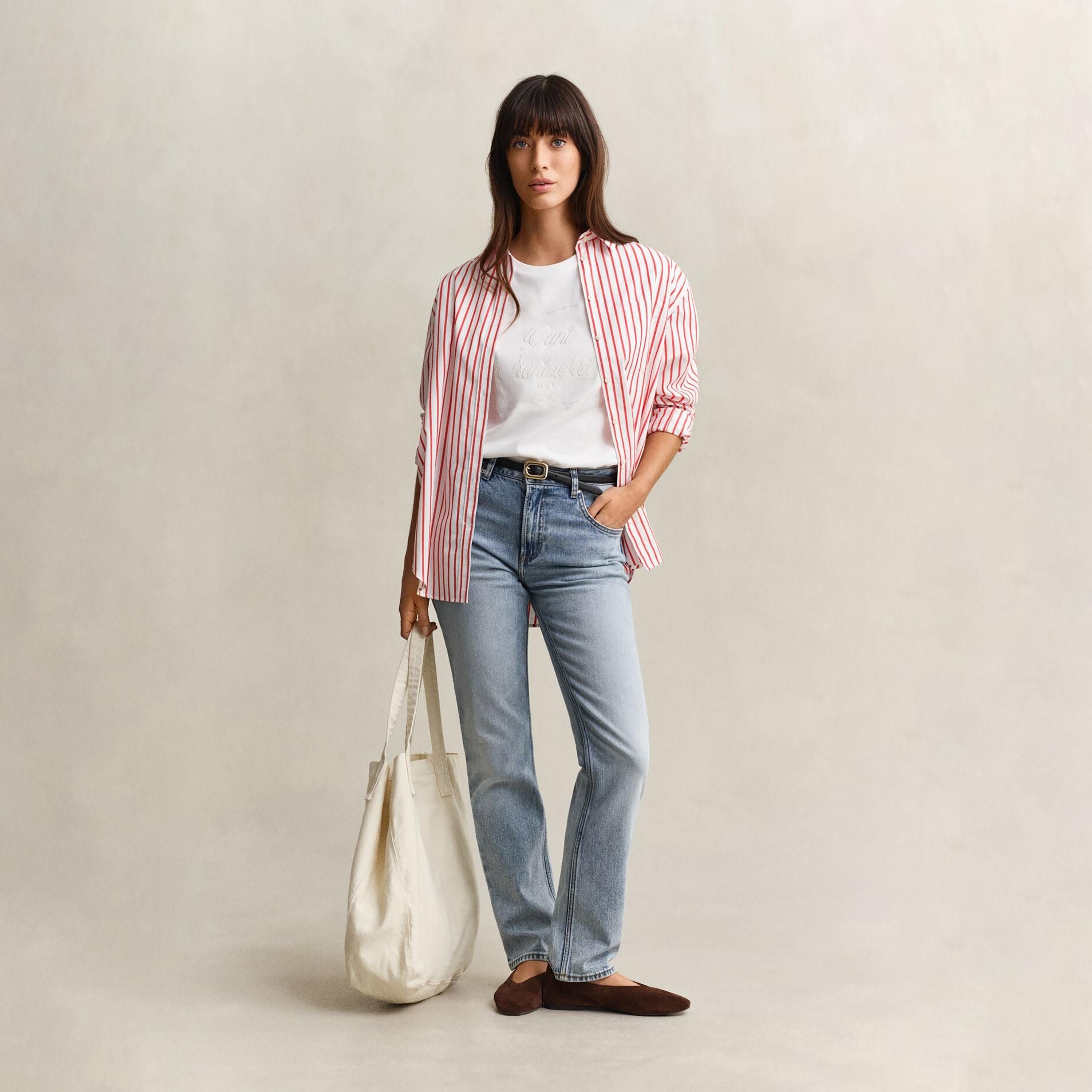 Gant Embroidered Crew Neck Short Sleeves Women's T-Shirt-women-clothing-tshirts-image-3
