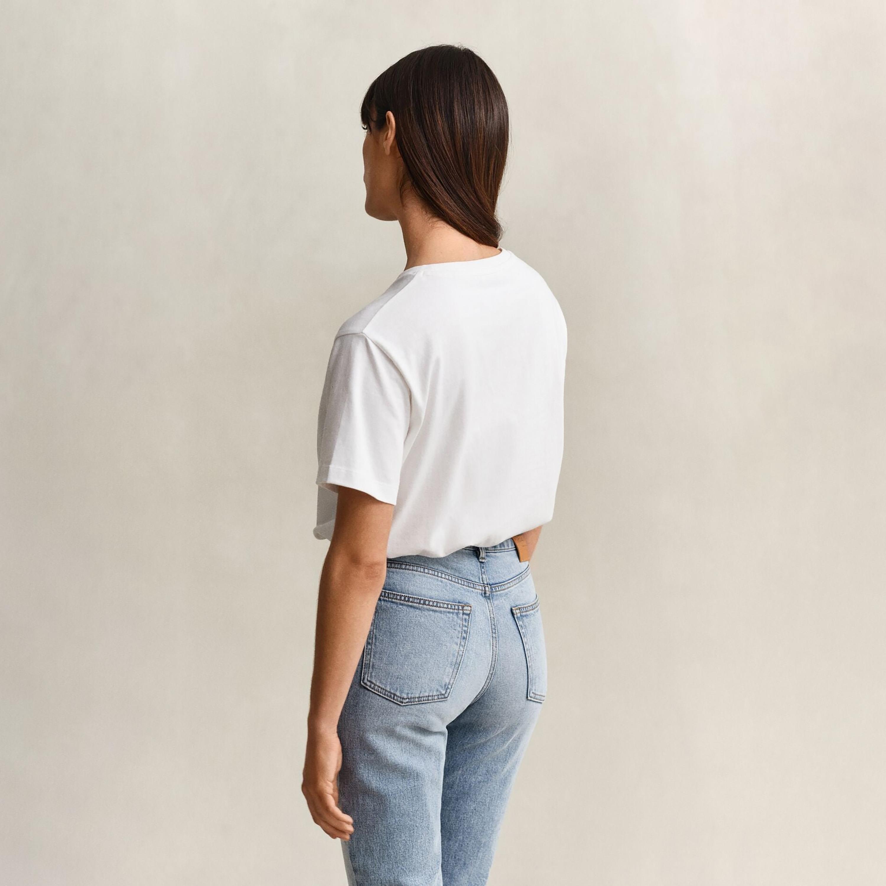 Gant Embroidered Crew Neck Short Sleeves Women's T-Shirt-women-clothing-tshirts-image-4