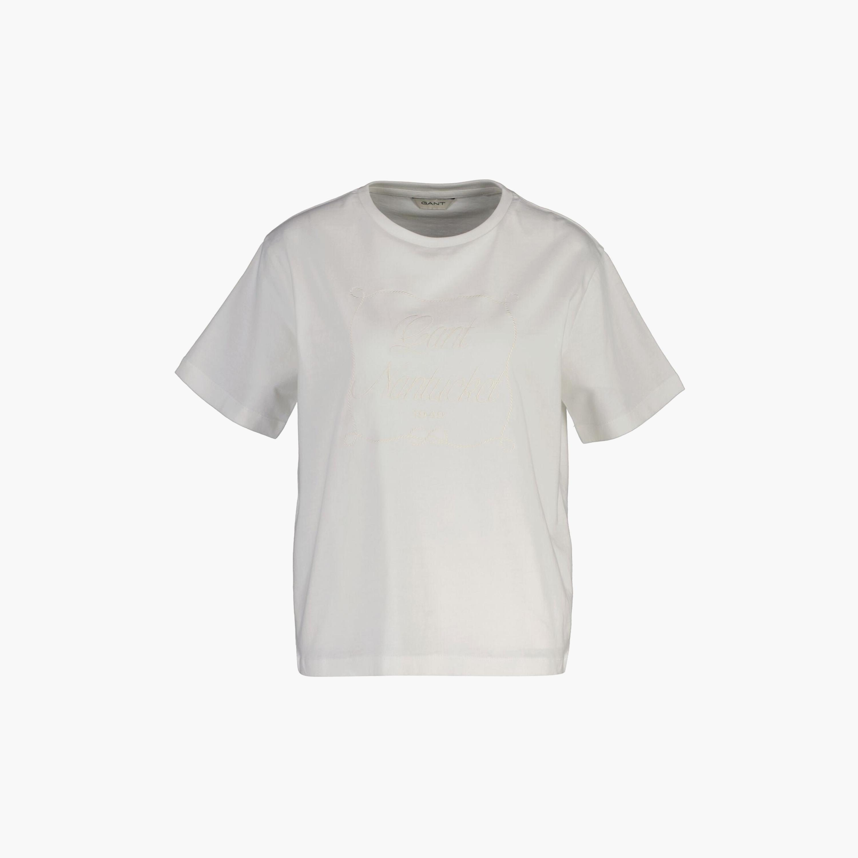 Gant Embroidered Crew Neck Short Sleeves Women's T-Shirt-women-clothing-tshirts-image-6
