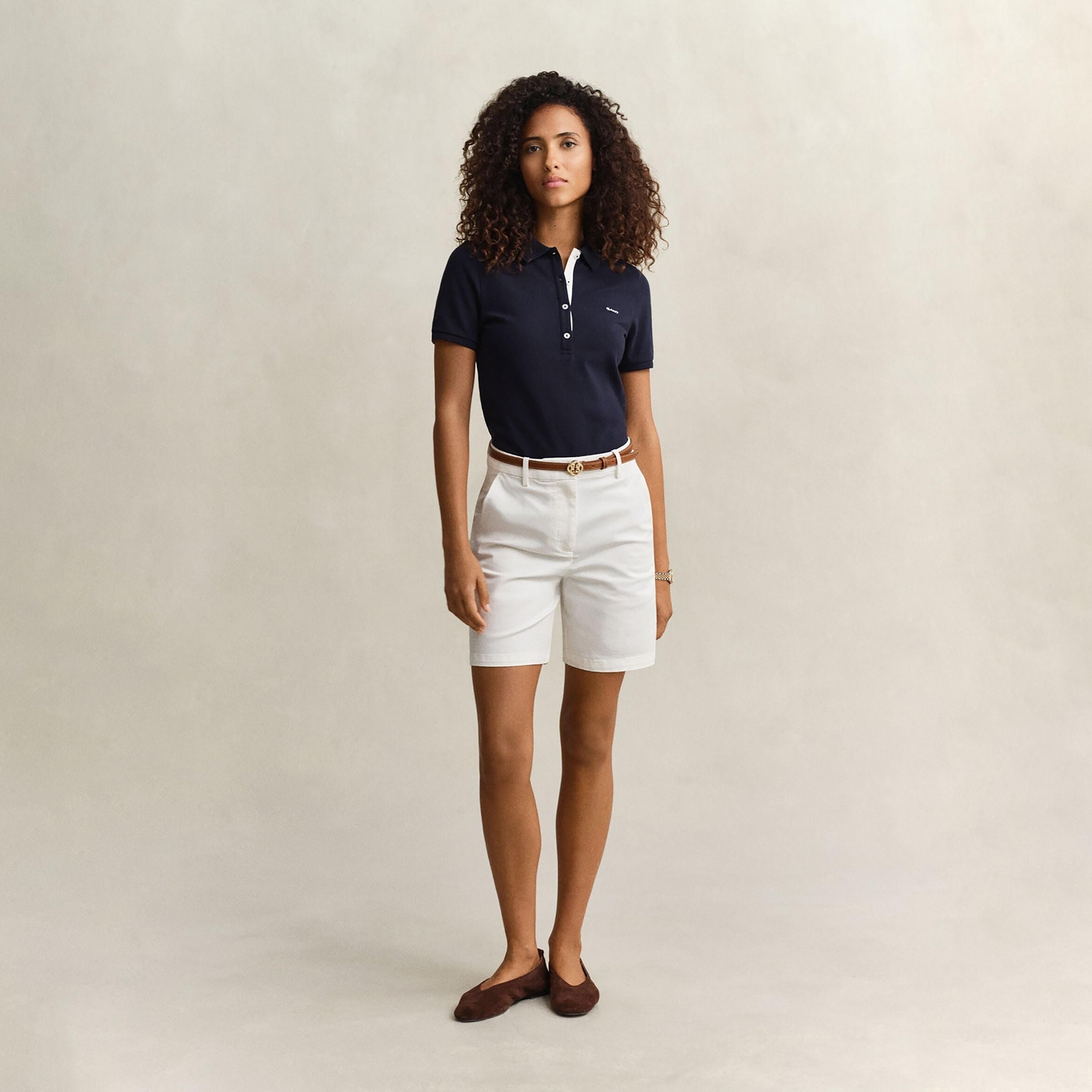 Gant Plain Collared Short Sleeves Women's Polo T-Shirt-women-clothing-tshirts-image-2