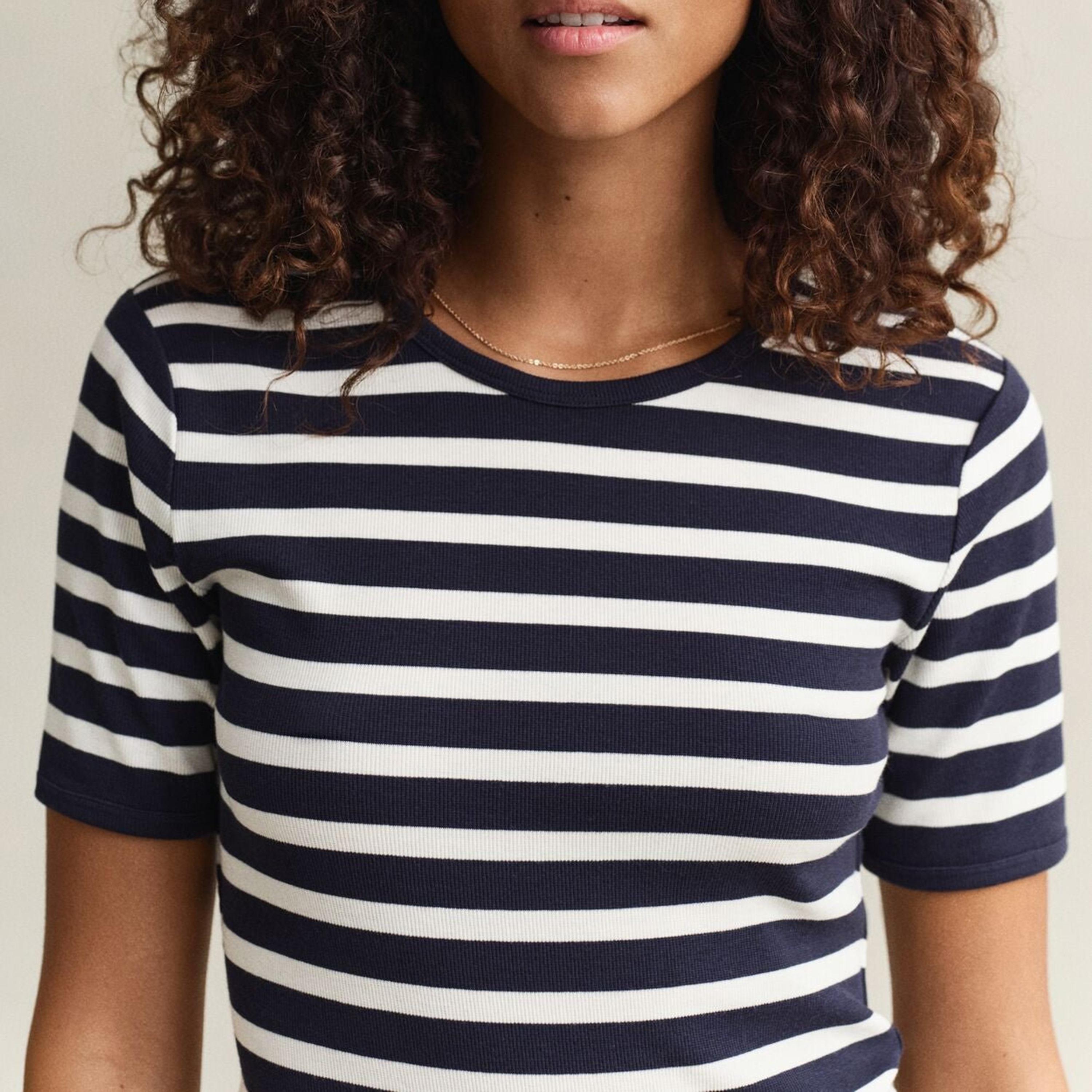 Gant Striped Round Neck Short Sleeves Women's T-Shirt-women-clothing-tshirts-image-2