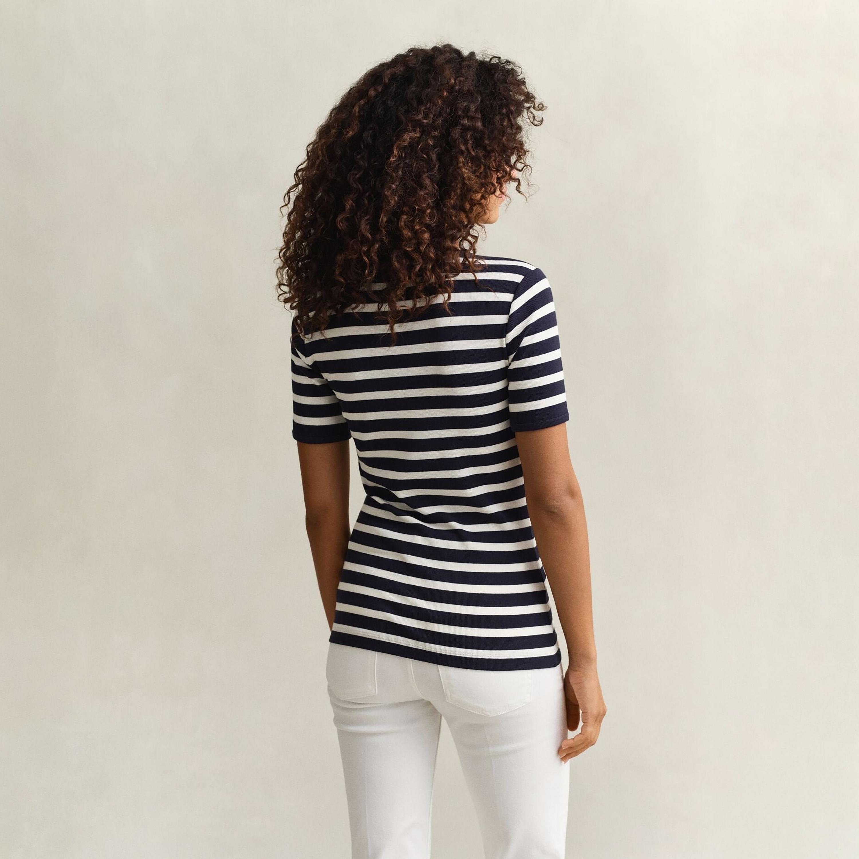 Gant Striped Round Neck Short Sleeves Women's T-Shirt-women-clothing-tshirts-image-4