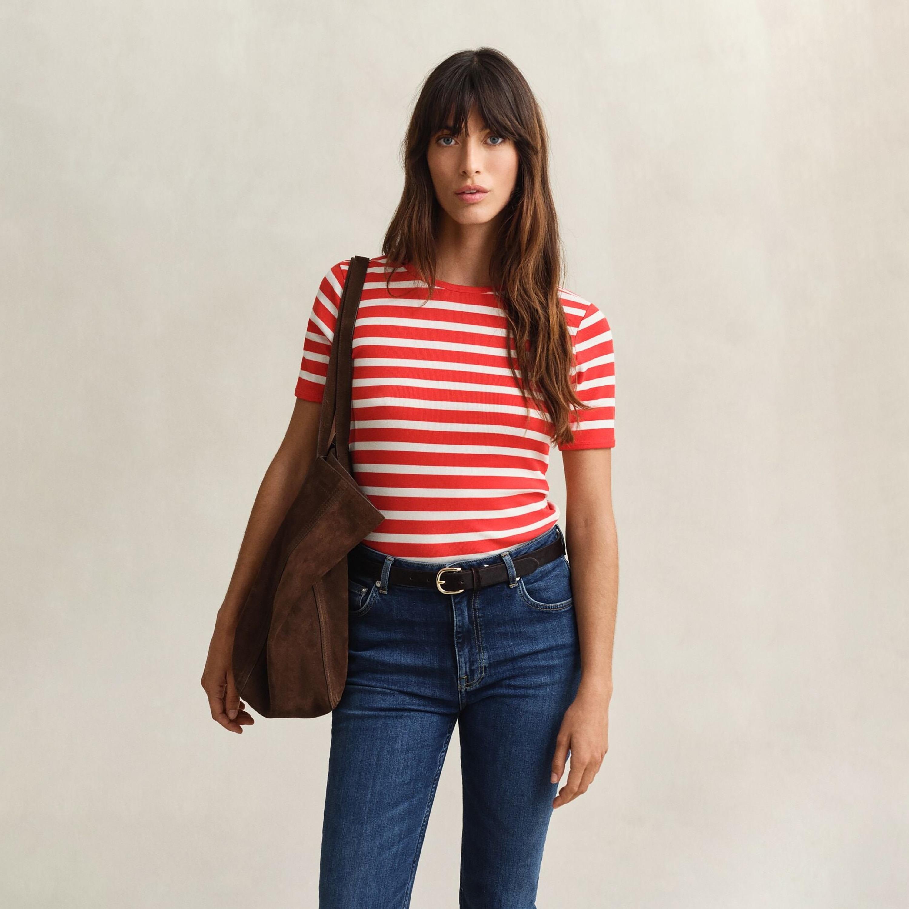 Gant Striped Round Neck Short Sleeves Women's T-Shirt-women-clothing-tshirts-image-7