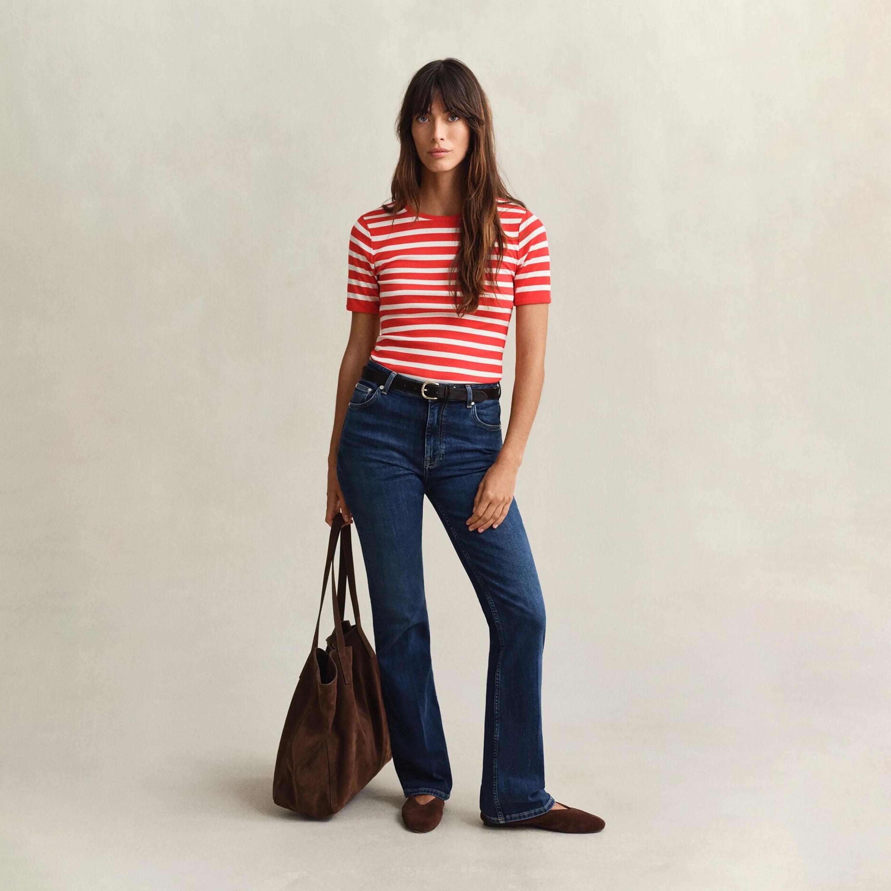 Gant Striped Round Neck Short Sleeves Women's T-Shirt-women-clothing-tshirts-image-9