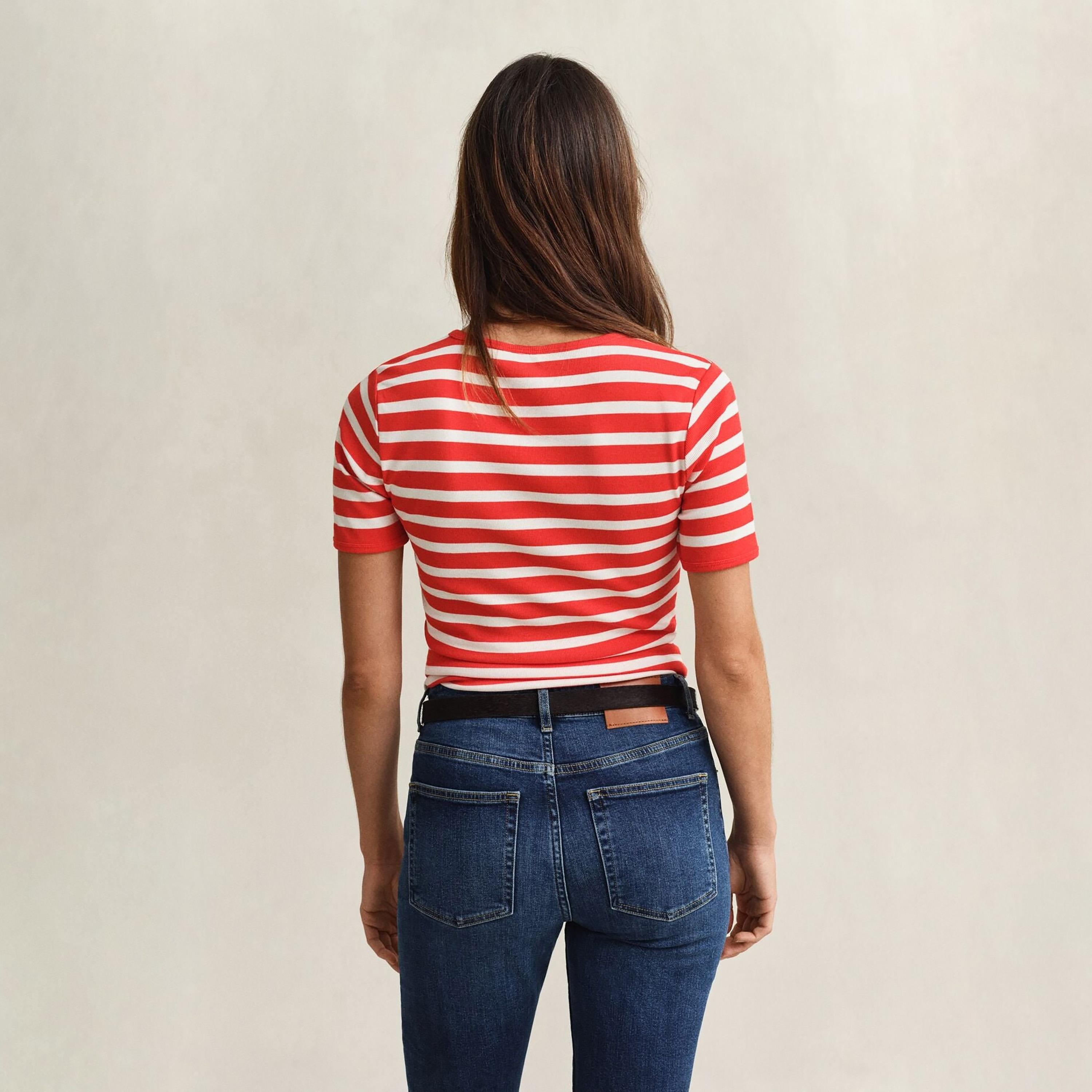 Gant Striped Round Neck Short Sleeves Women's T-Shirt-women-clothing-tshirts-image-10