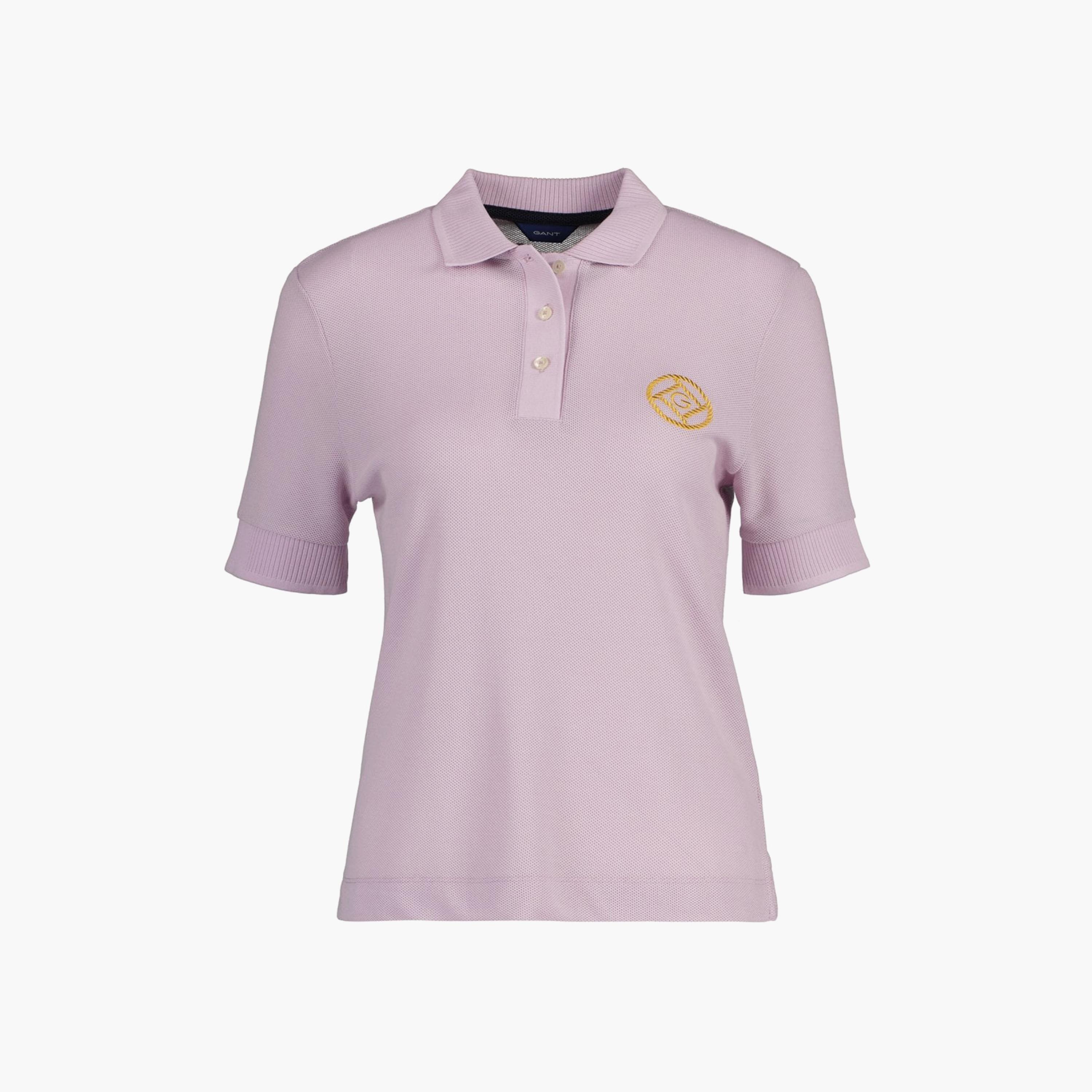 Gant Embroidered Logo Collared Short Sleeves Polo T-Shirt-women-clothing-tshirts-image-1