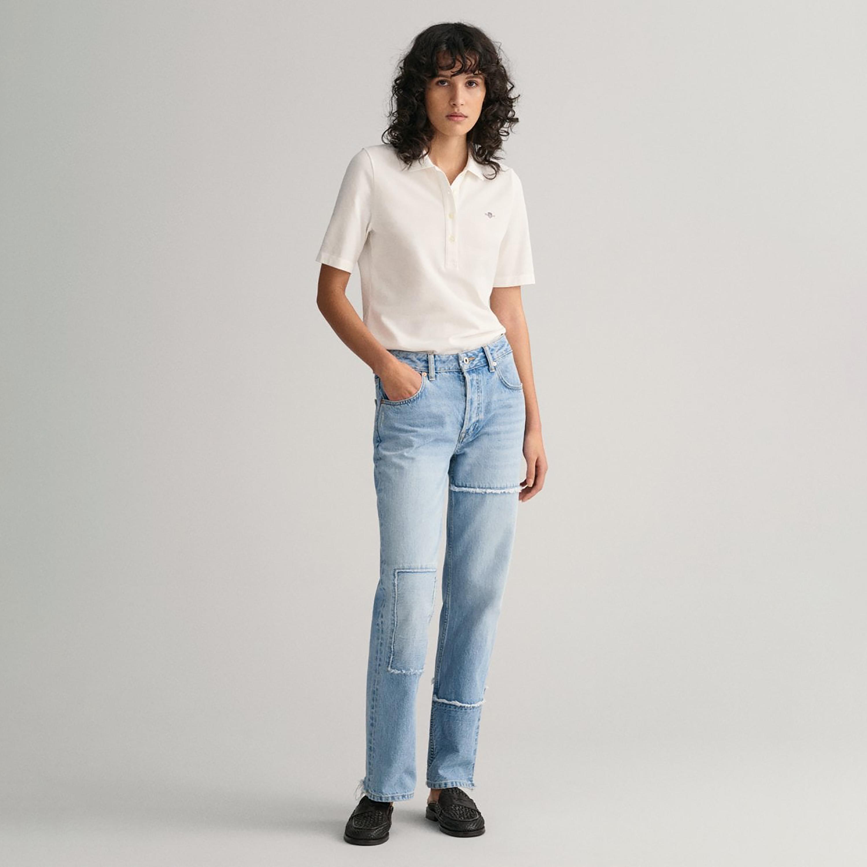 Gant Logo Detail Collared Long Sleeves Polo T-Shirt-women-clothing-tshirts-image-2