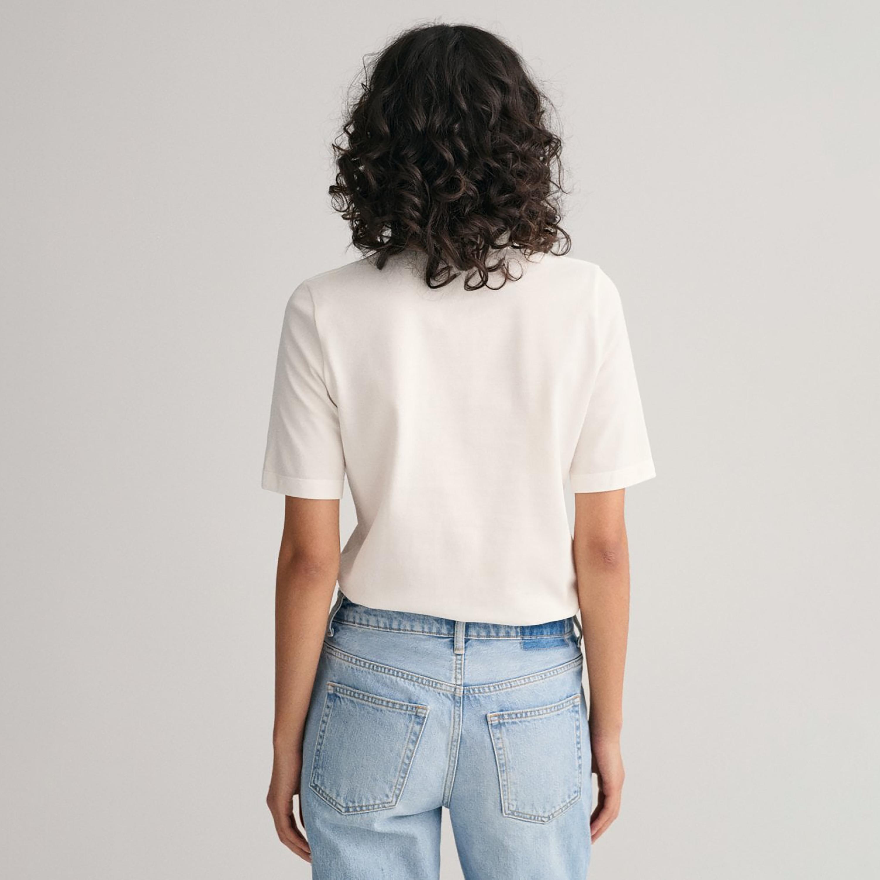 Gant Logo Detail Collared Long Sleeves Polo T-Shirt-women-clothing-tshirts-image-4