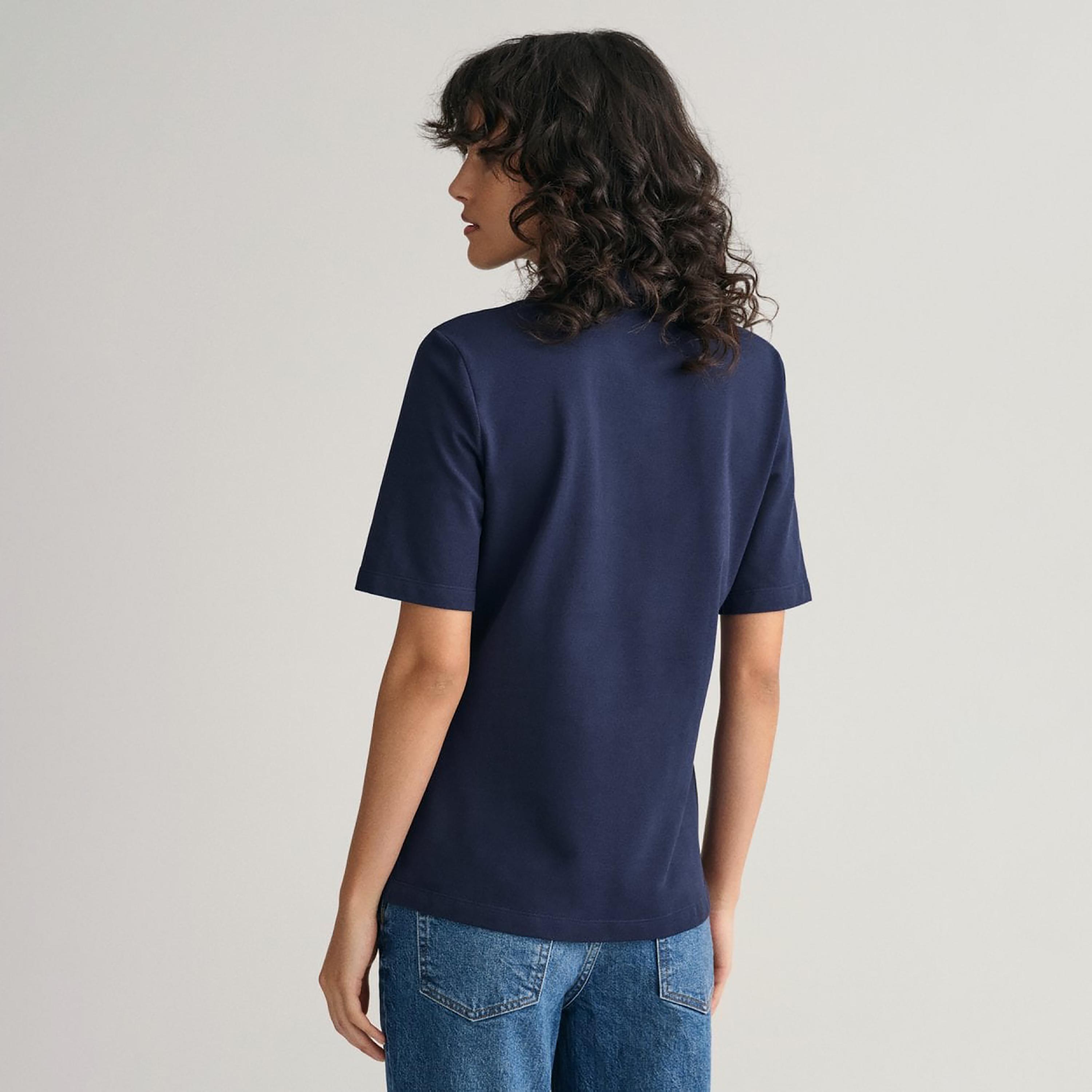 تي-شيرت بولو من جانت لوجو التفاصيل بأكمام طويلة وياقة-women-clothing-tshirts-image-8