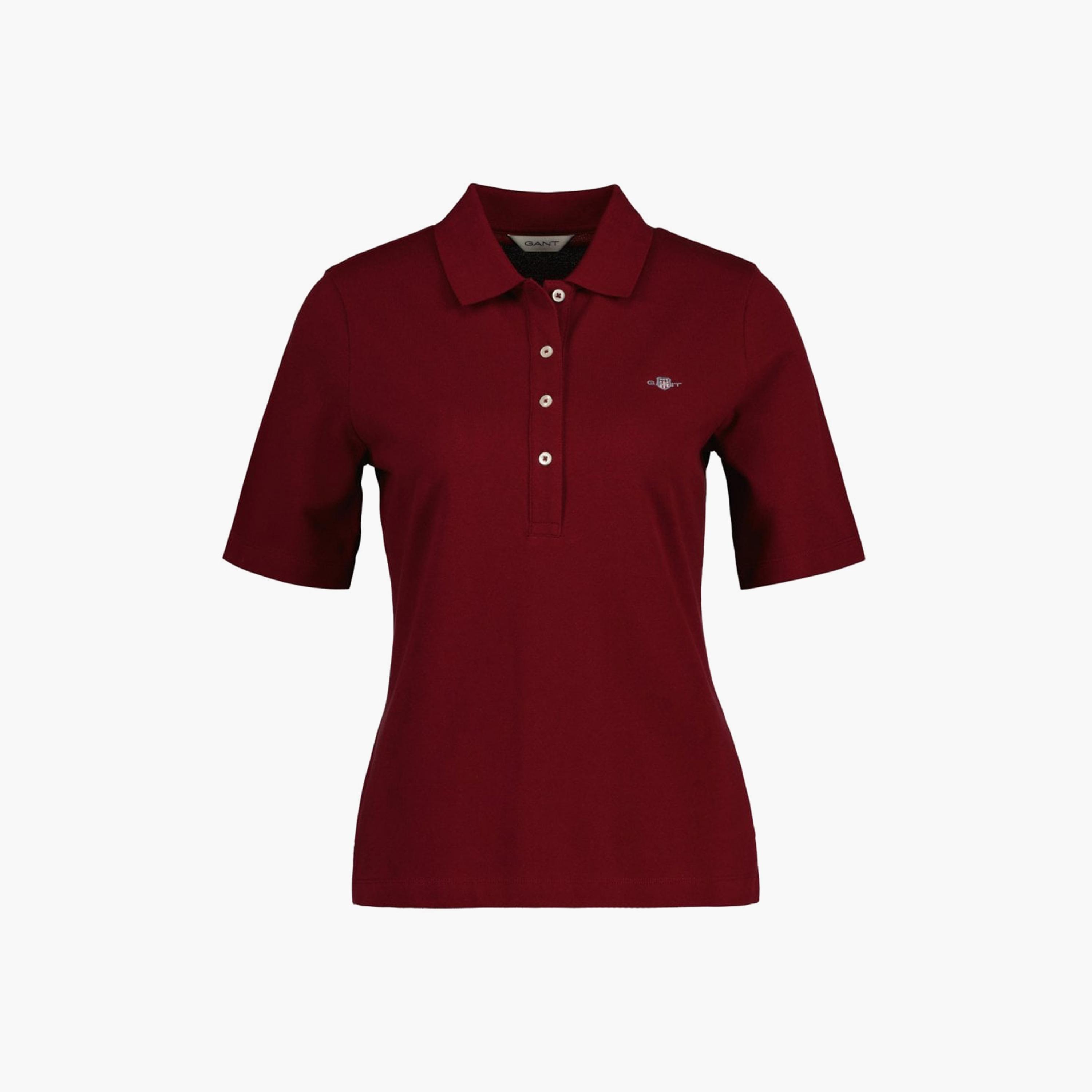 تي-شيرت بولو من جانت لوجو التفاصيل بأكمام طويلة وياقة-women-clothing-tshirts-image-1
