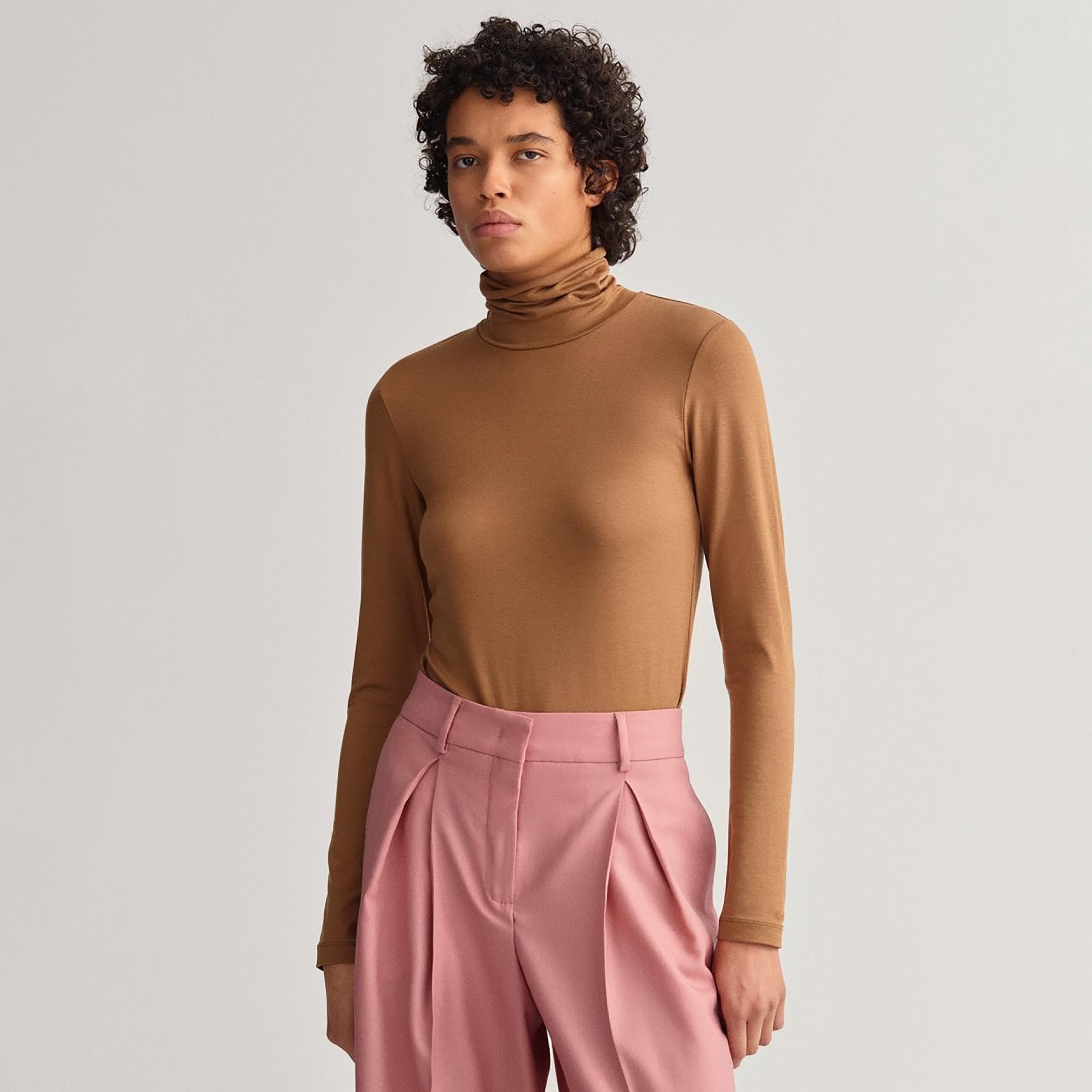Gant Plain Turtle Neck Long Sleeves T-Shirt-women-clothing-tshirts-image-1