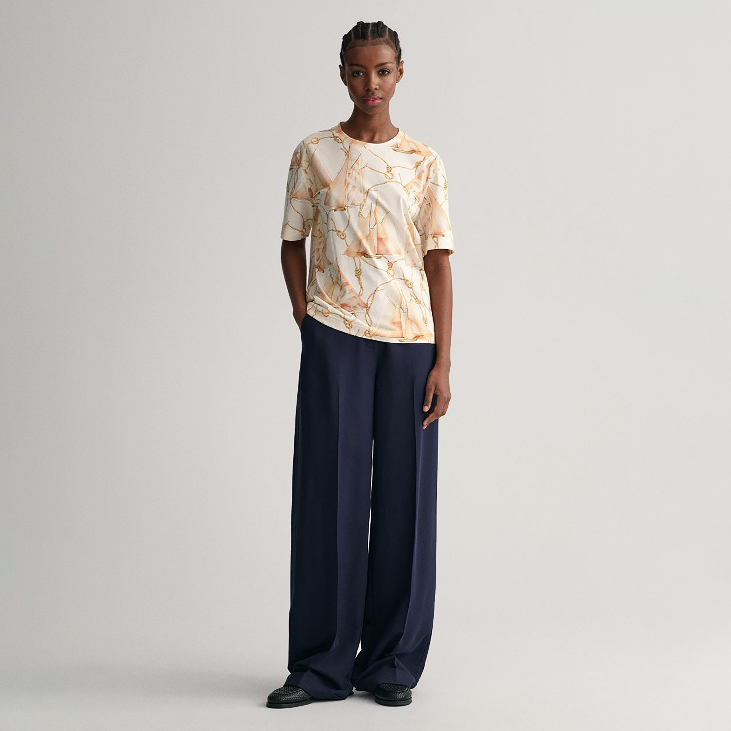 Gant Sailing Print Crew Neck Short Sleeves T-Shirt-women-clothing-tshirts-image-2