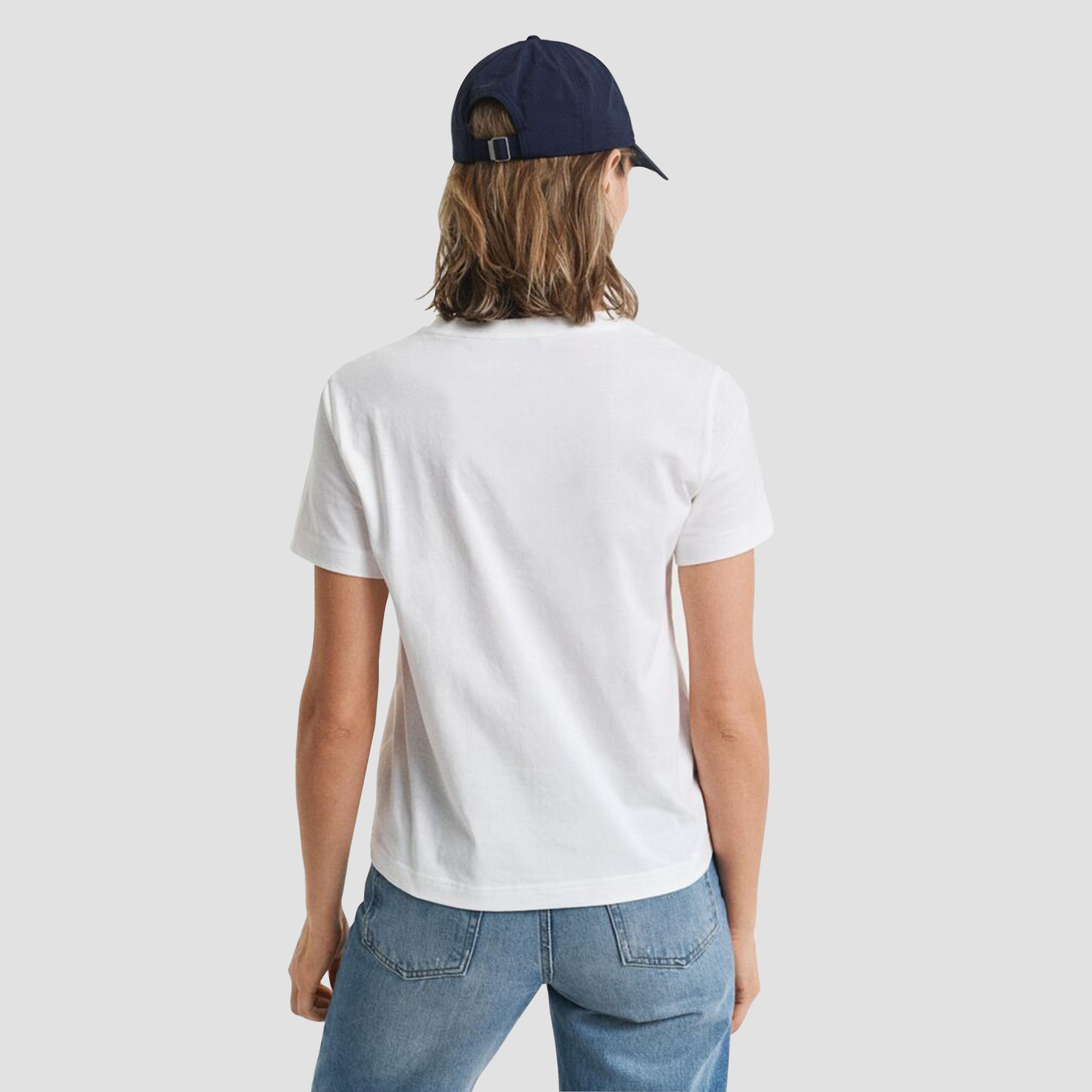 Gant Embroidered Logo Crew Neck Short Sleeves Women's T-Shirt-women-clothing-tshirts-image-4