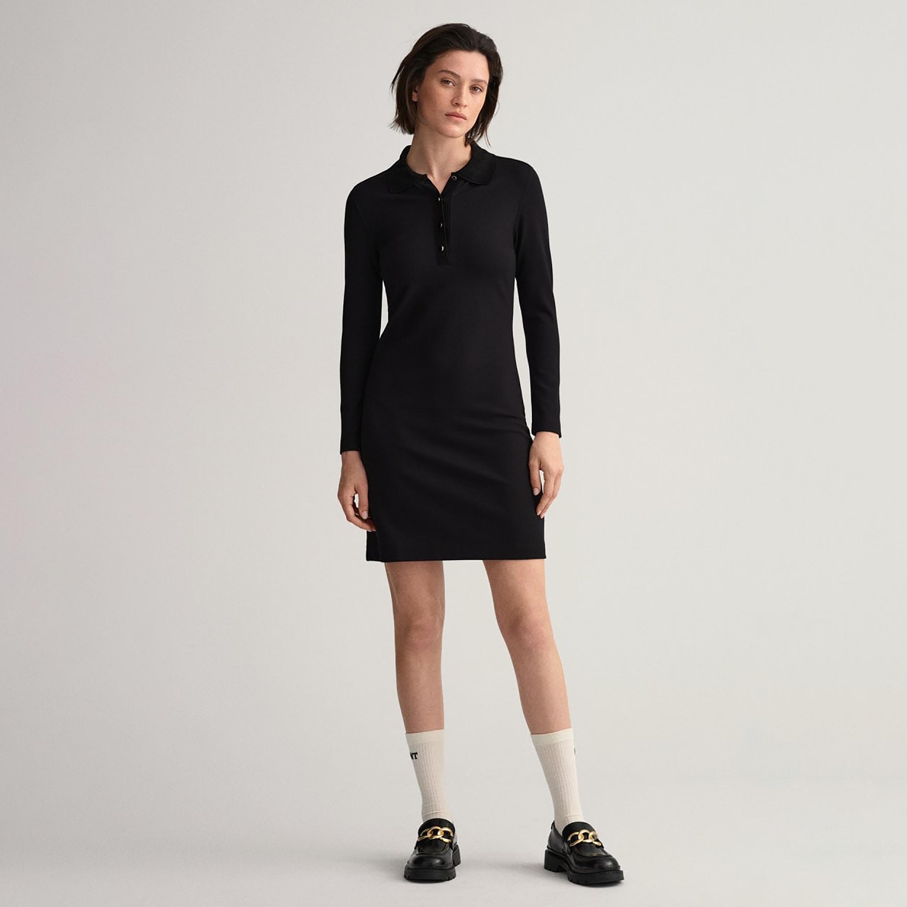 Gant Logo Detail Collared T-Shirt Mini Dress-women-clothing-dresses-image-1