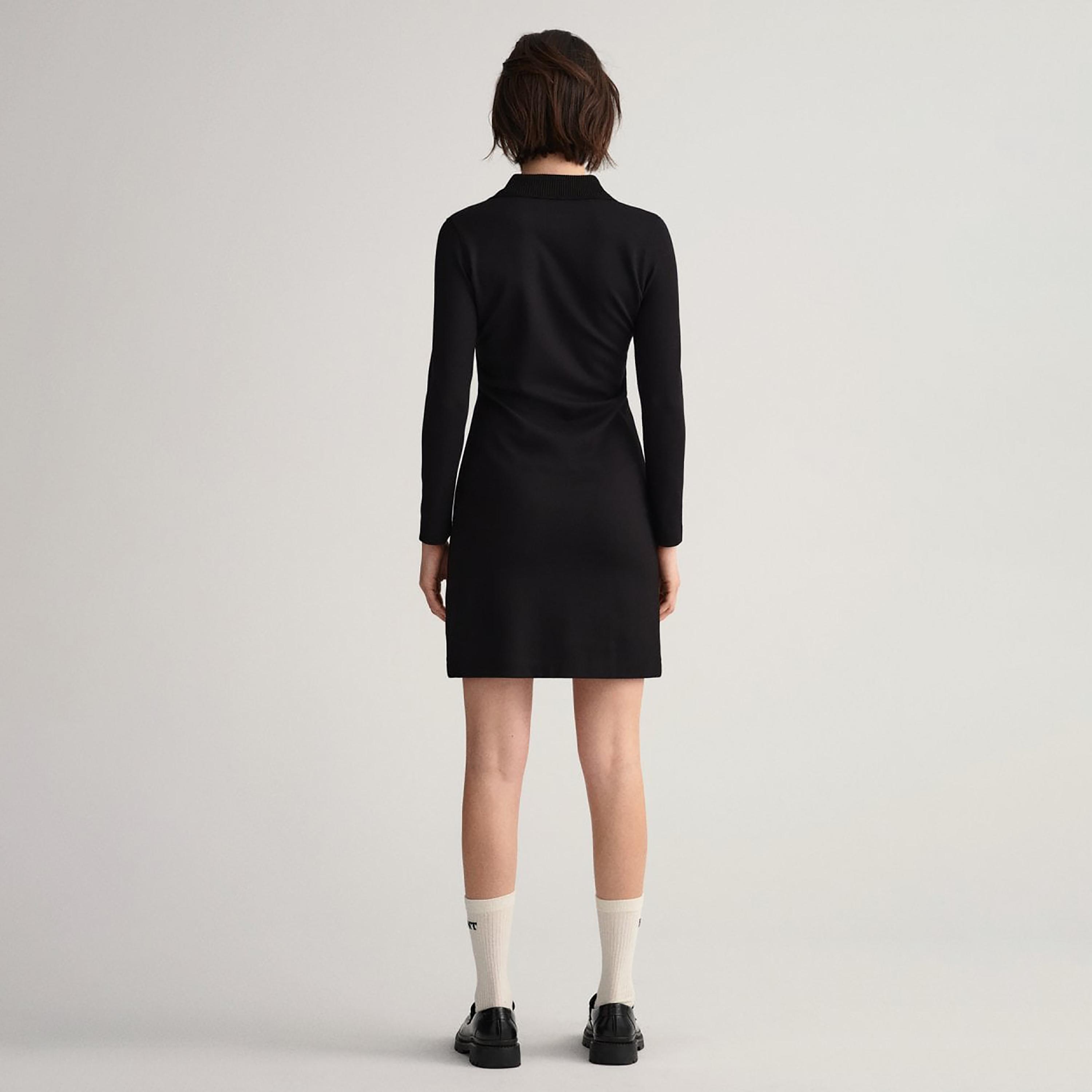 Gant Logo Detail Collared T-Shirt Mini Dress-women-clothing-dresses-image-4