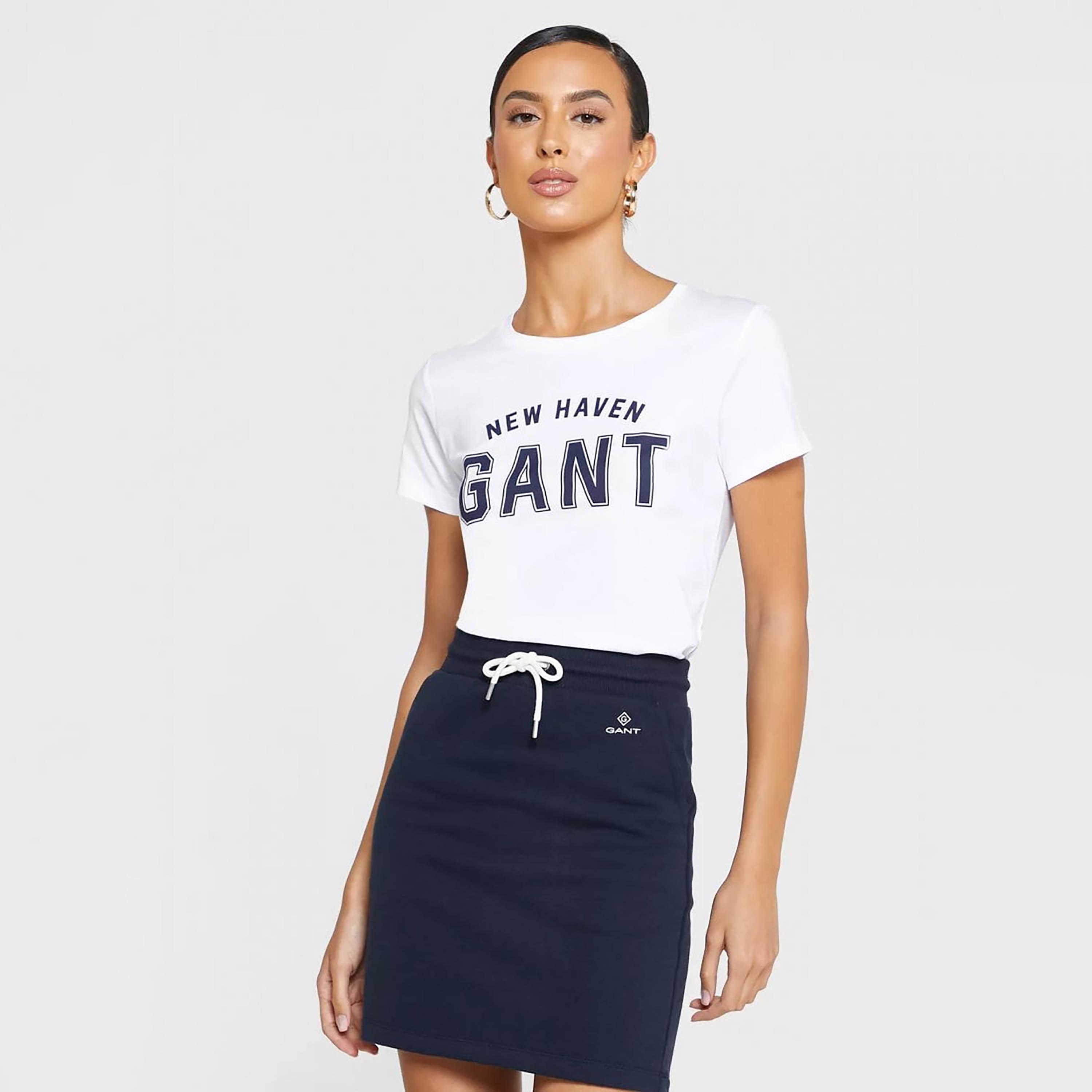 Gant Logo Print Round Neck Short Sleeves Women's T-Shirt-women-clothing-tshirts-image-1