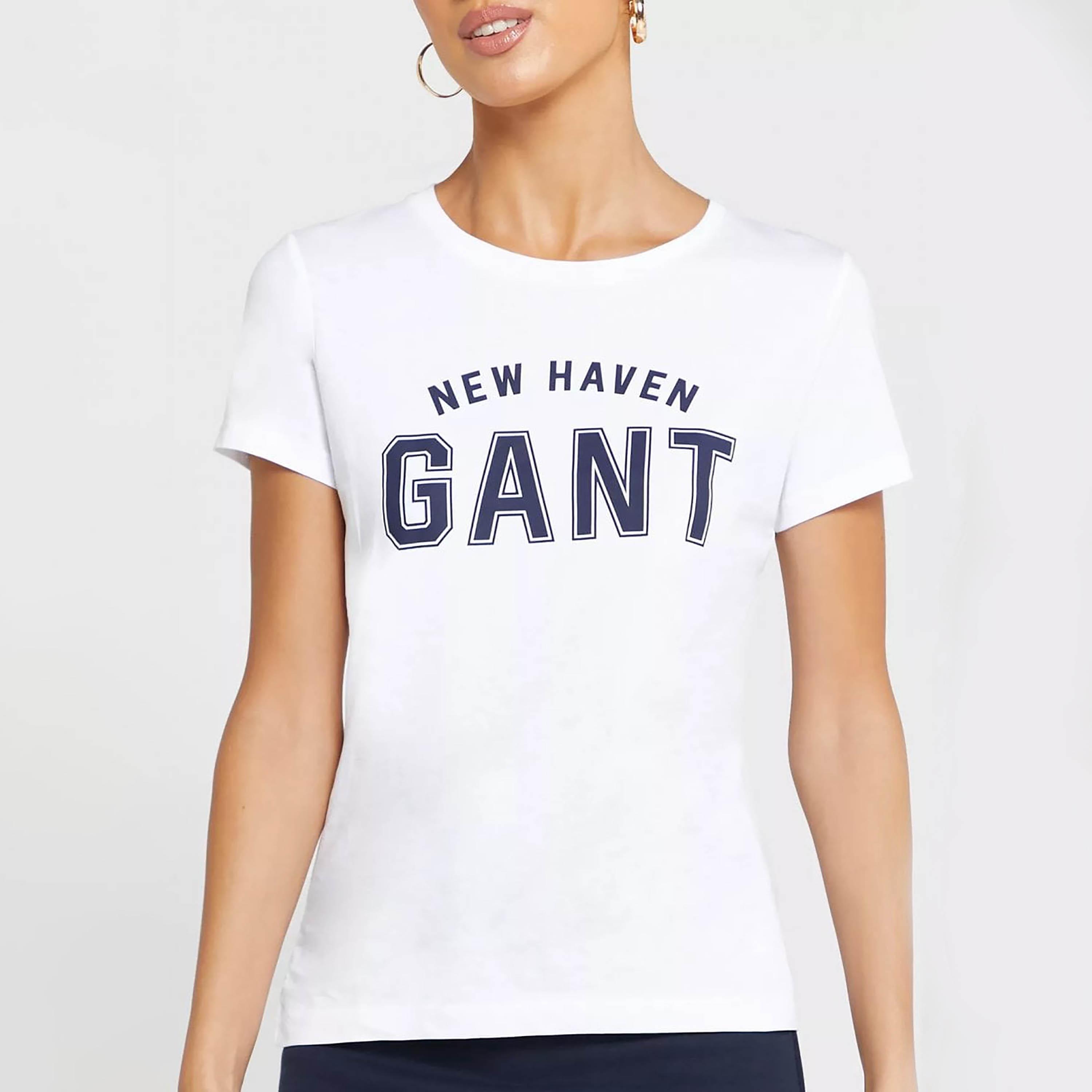 Gant Logo Print Round Neck Short Sleeves Women's T-Shirt-women-clothing-tshirts-image-4