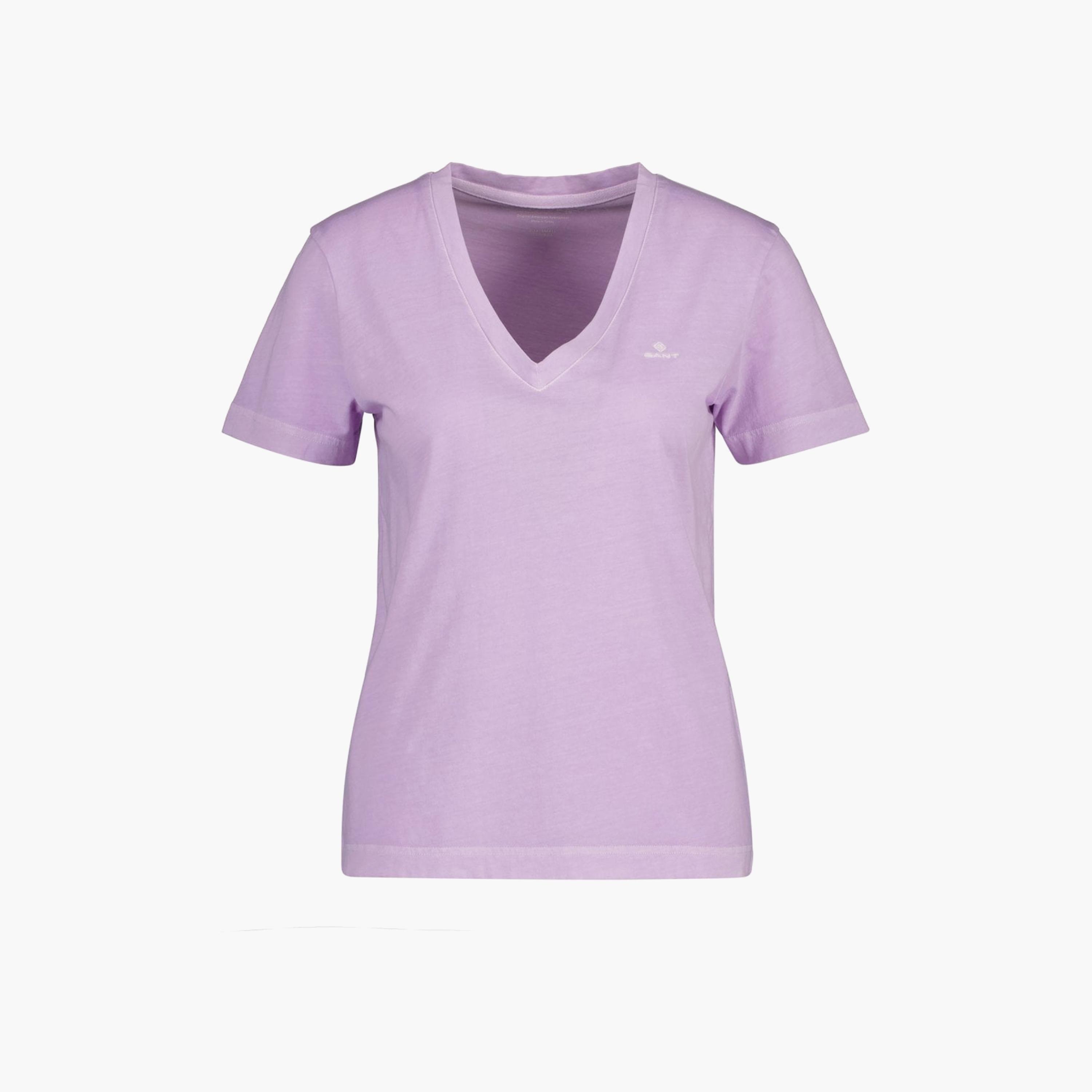Gant Logo Detail V-Neck Short Sleeves T-Shirt-women-clothing-tshirts-image-1