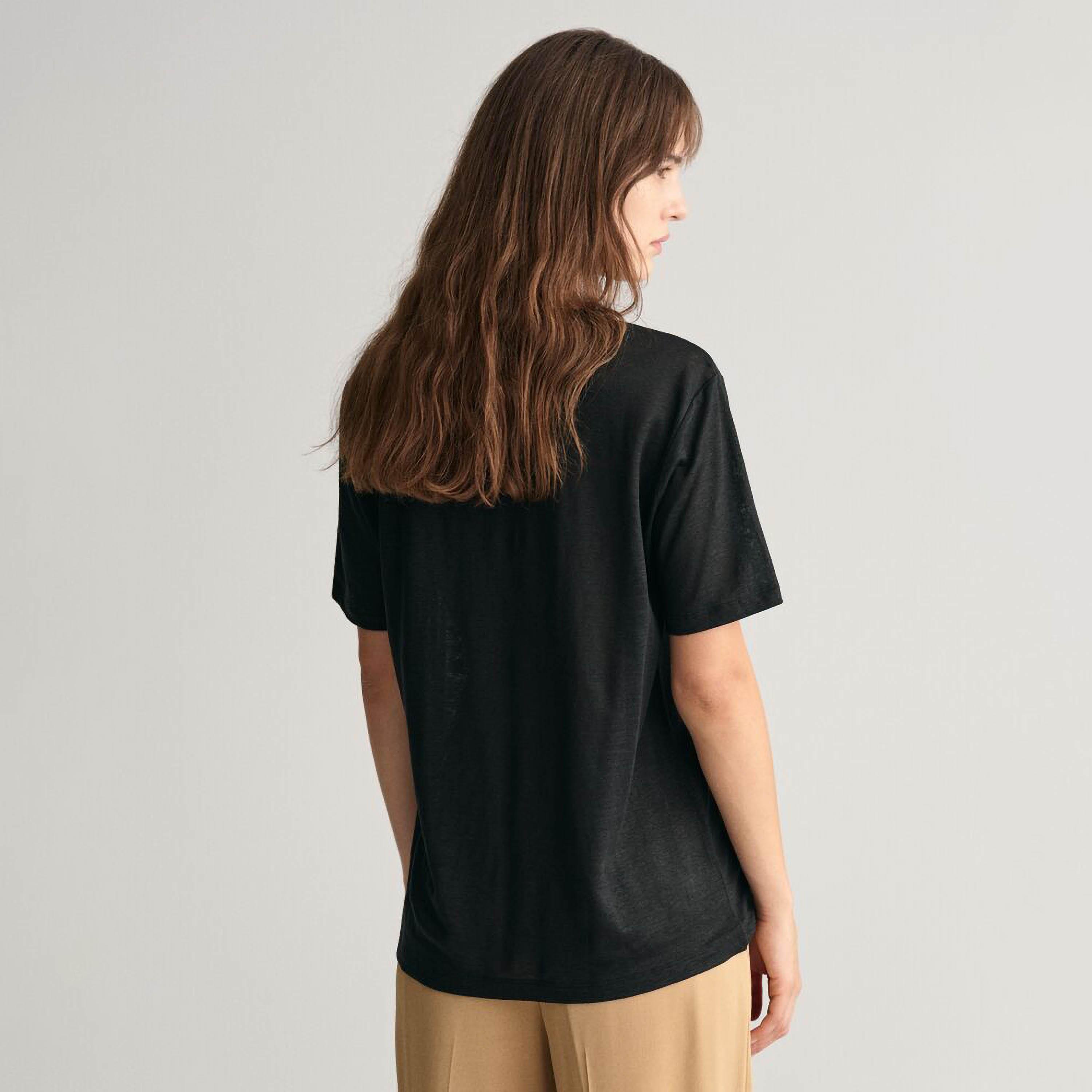 Gant Plain Round Neck Short Sleeves Women's T-Shirt-women-clothing-tshirts-image-13