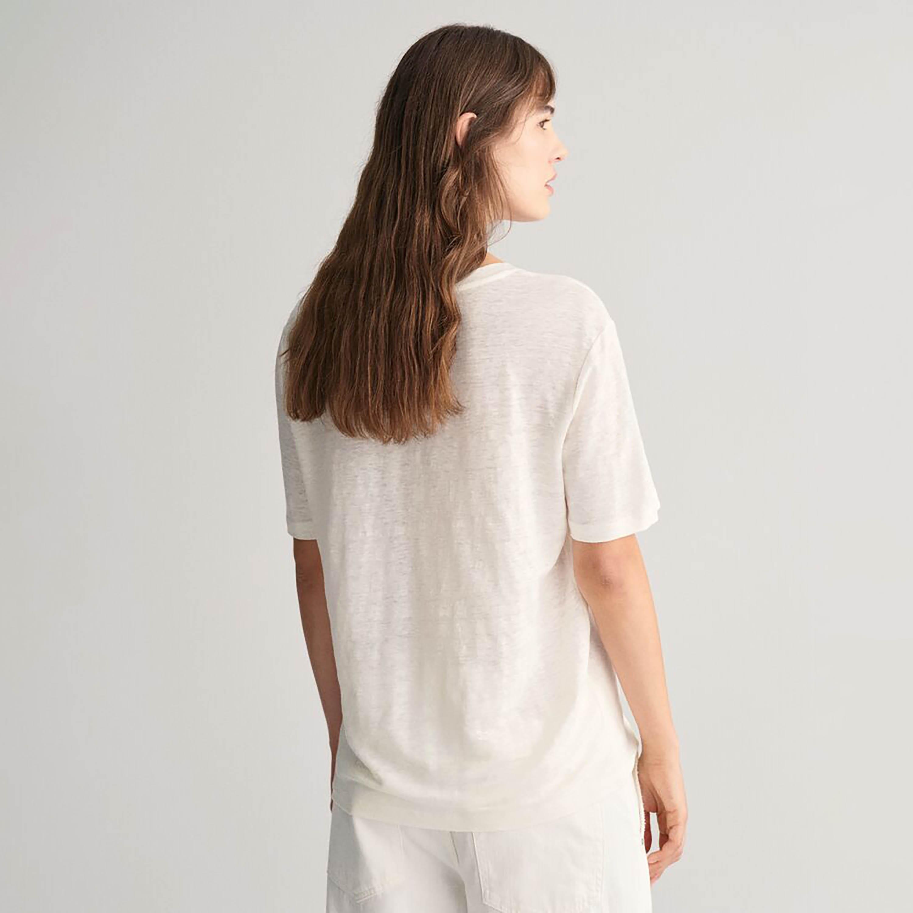 Gant Plain Round Neck Short Sleeves Women's T-Shirt-women-clothing-tshirts-image-4