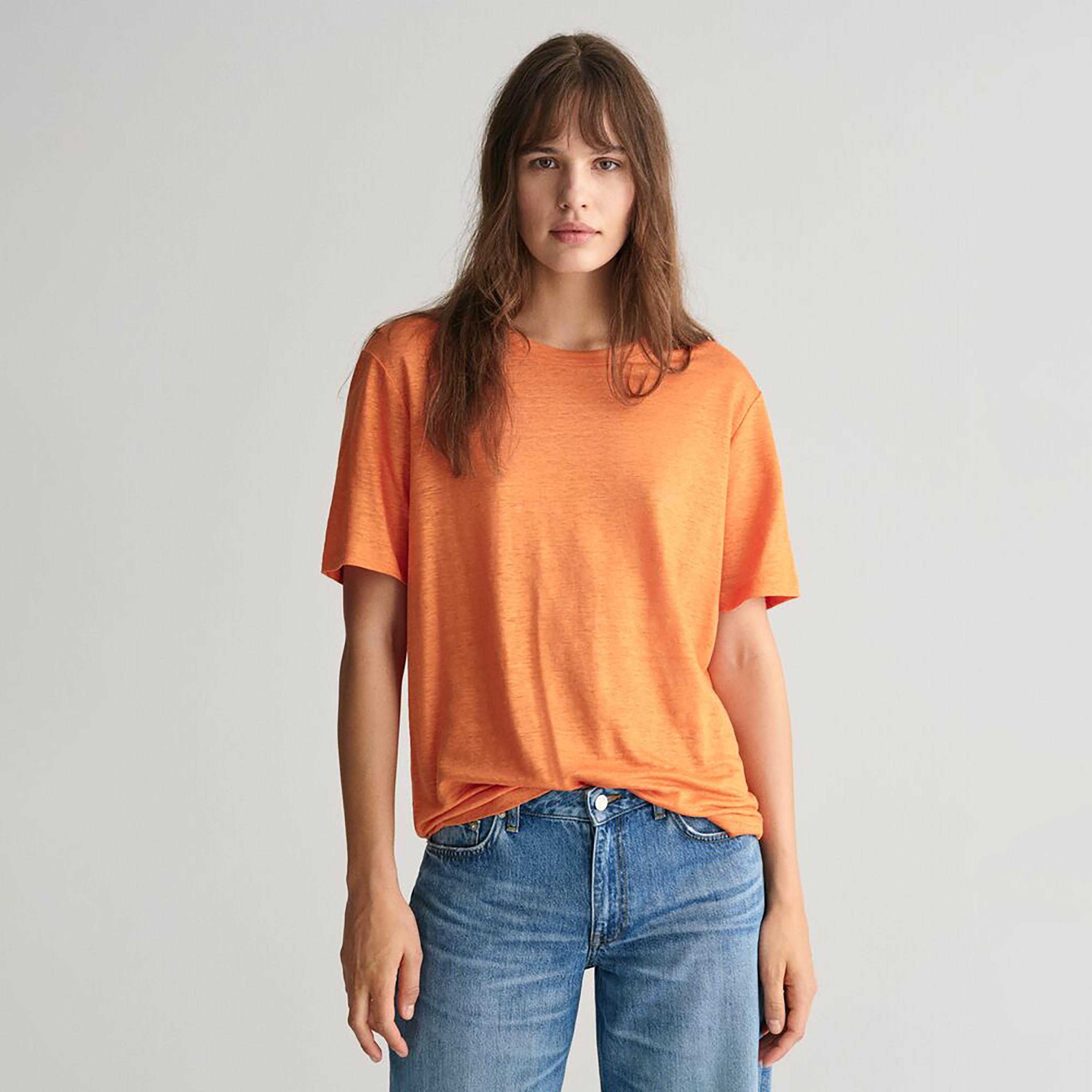 Gant Plain Round Neck Short Sleeves Women's T-Shirt-women-clothing-tshirts-image-6