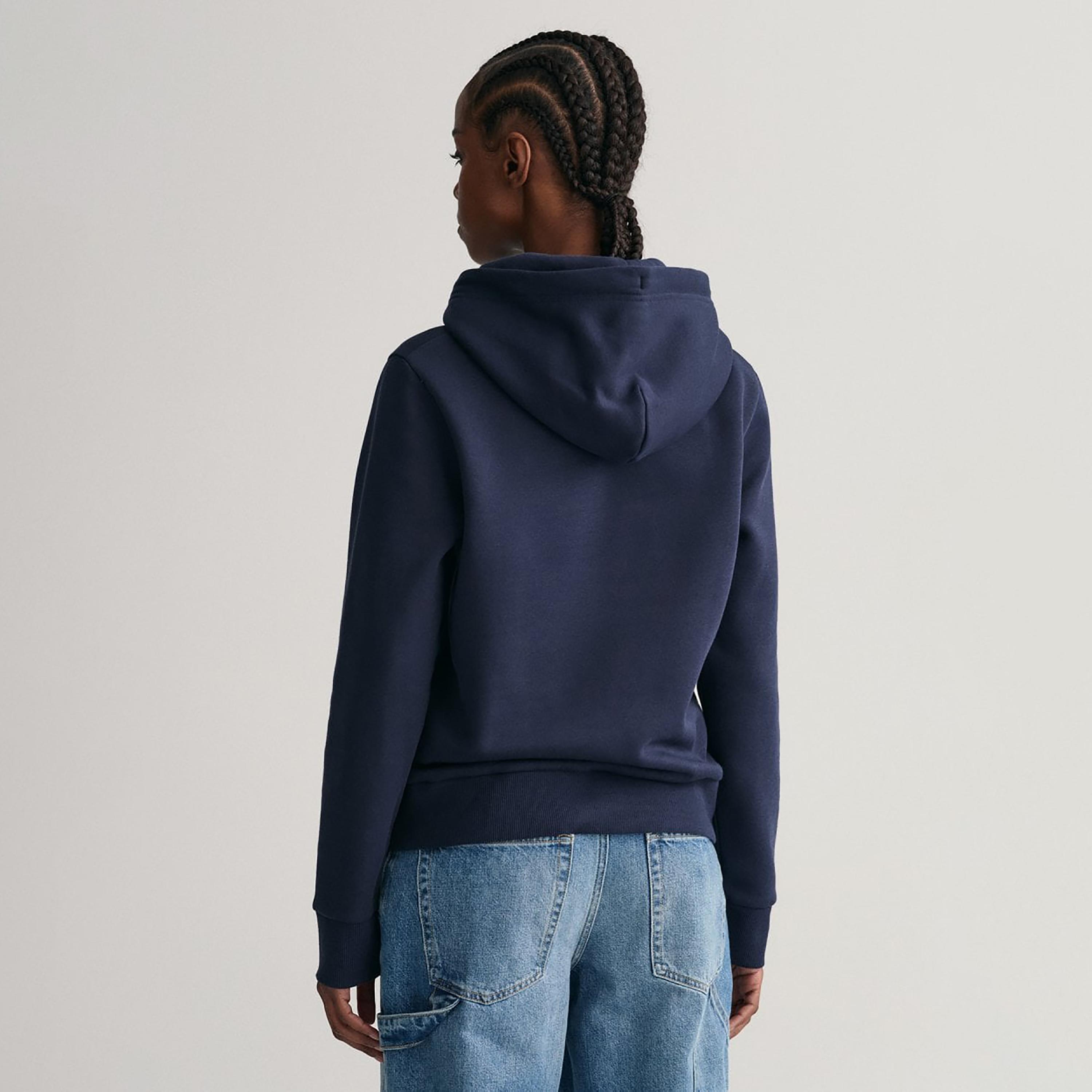 Gant Embroidered Logo Long Sleeves Hoodie with Kangaroo Pocket-women-clothing-hoodiesandsweatshirts-hoodies-image-4