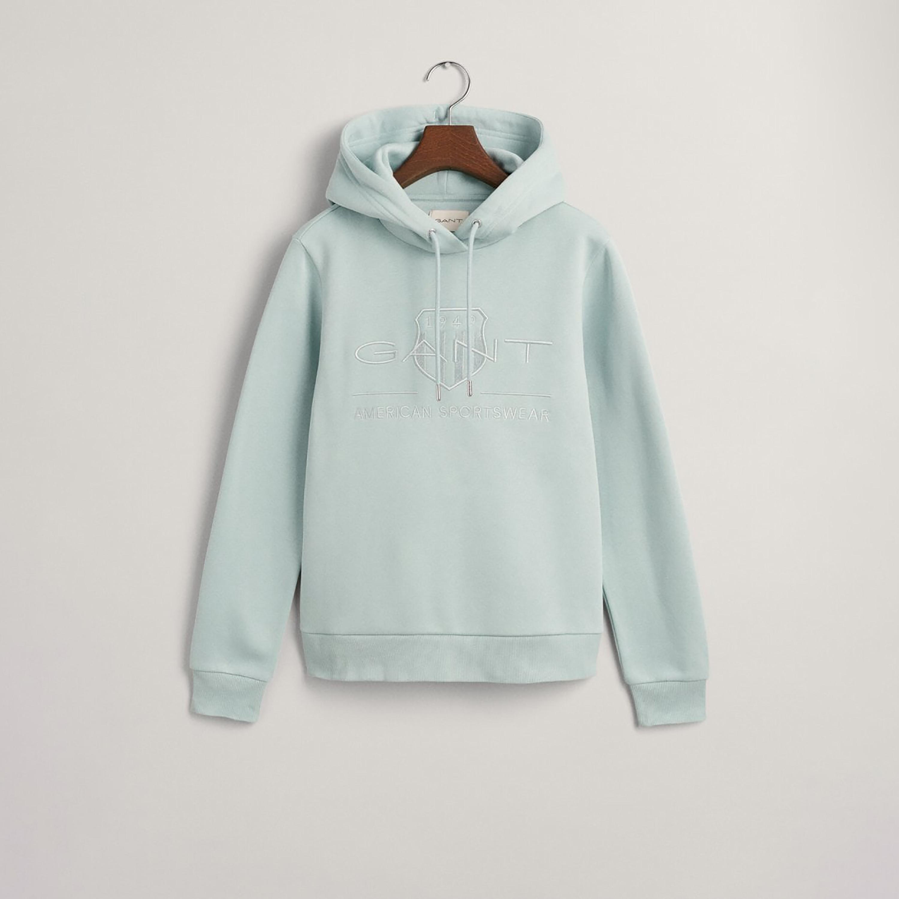Gant Embroidered Logo Long Sleeves Hoodie with Kangaroo Pocket-women-clothing-hoodiesandsweatshirts-hoodies-image-1
