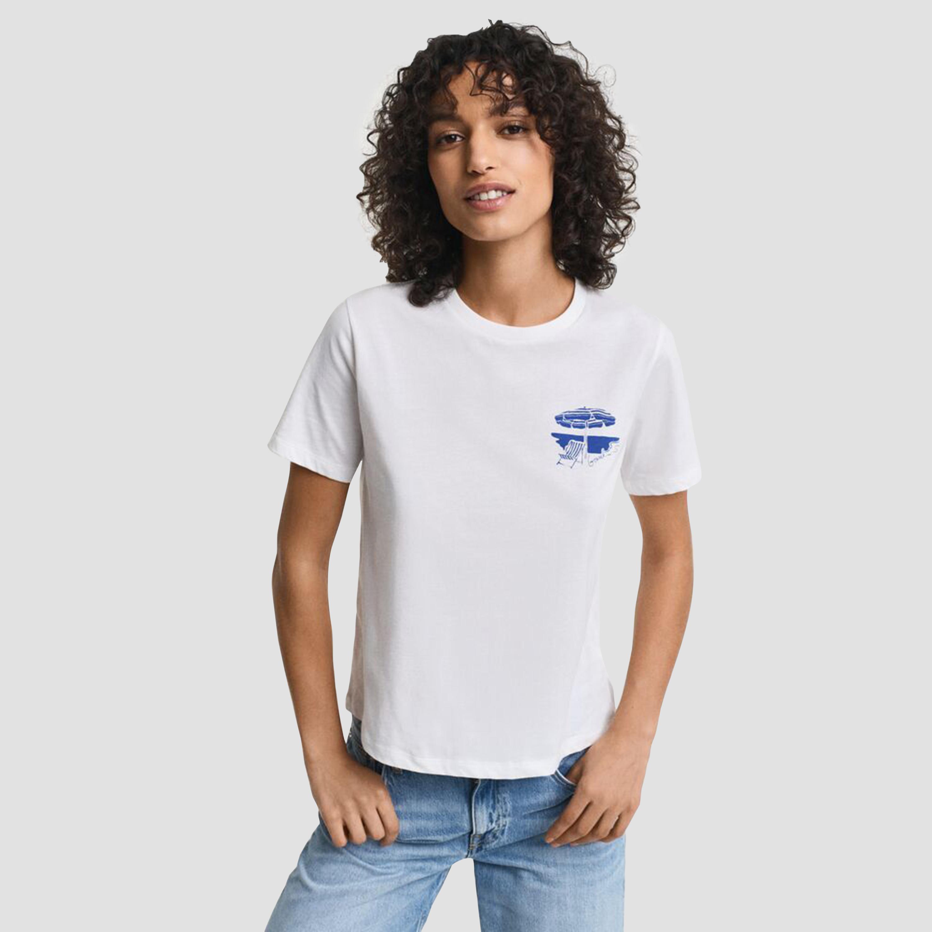 تيشيرت حريمي بياقة دائرية وأكمام قصيرة، سادة من جانت-women-clothing-tshirts-image-1