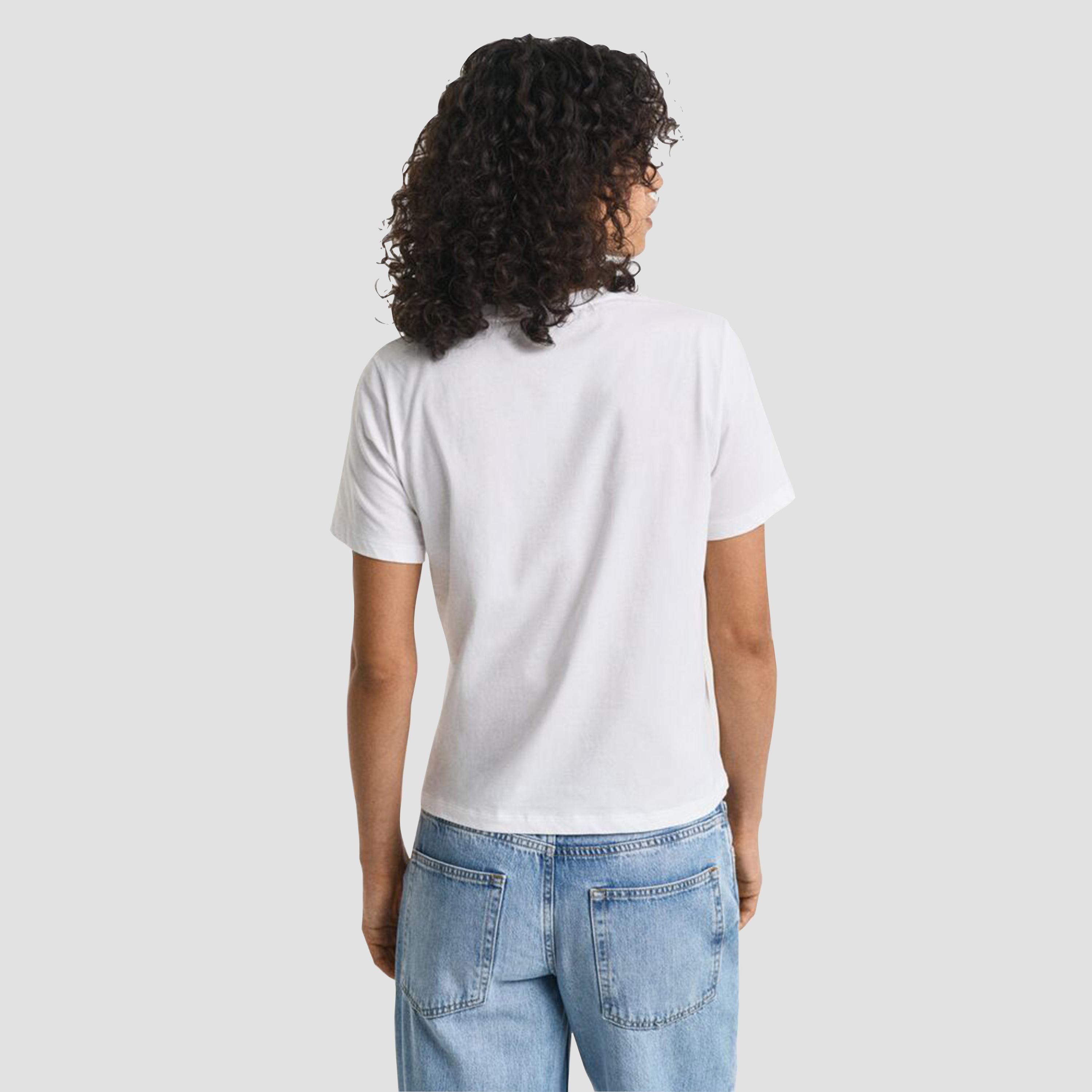 Gant Plain Crew Neck Short Sleeves Women's T-Shirt-women-clothing-tshirts-image-4