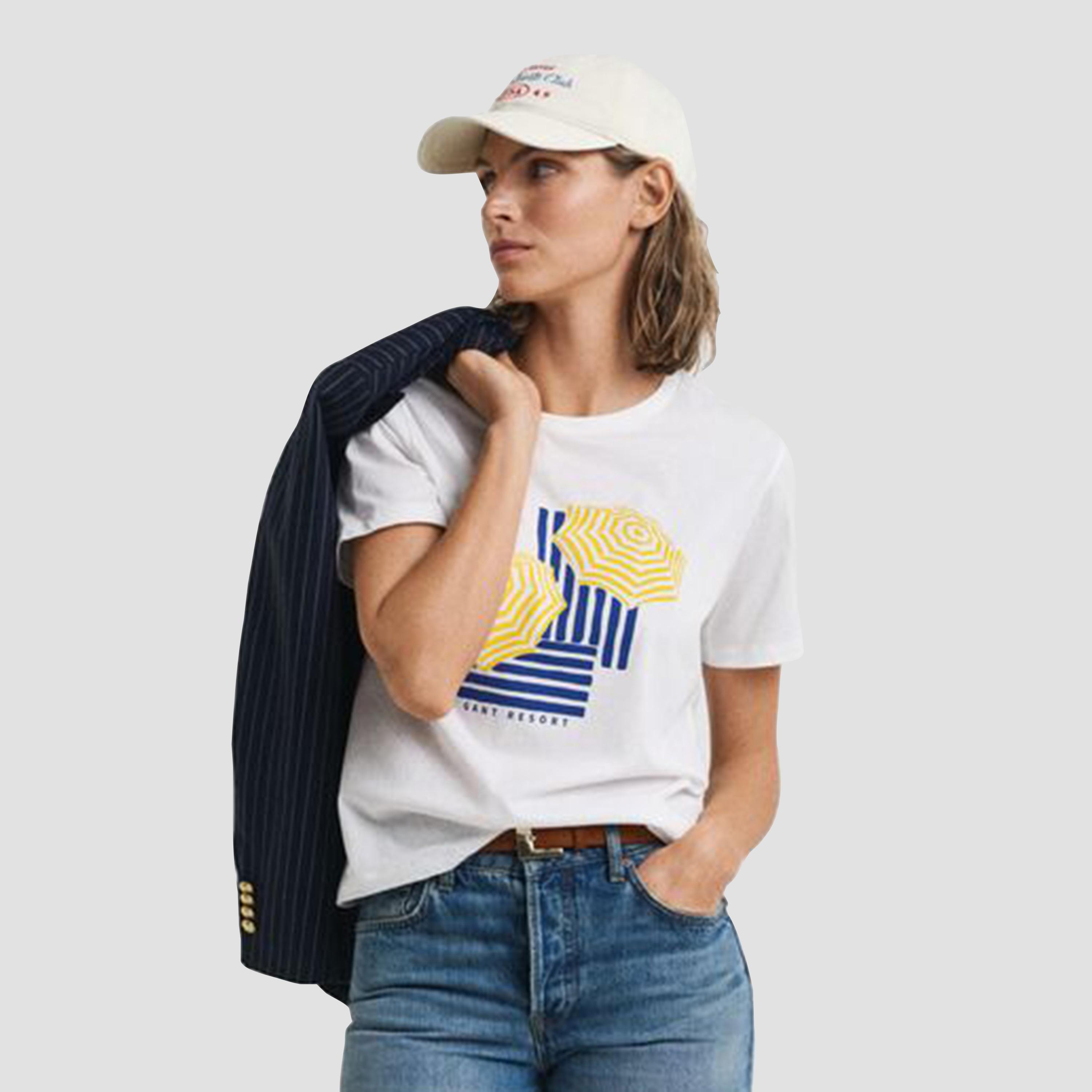 Gant Printed Crew Neck Short Sleeves Women's T-Shirt-women-clothing-tshirts-image-1