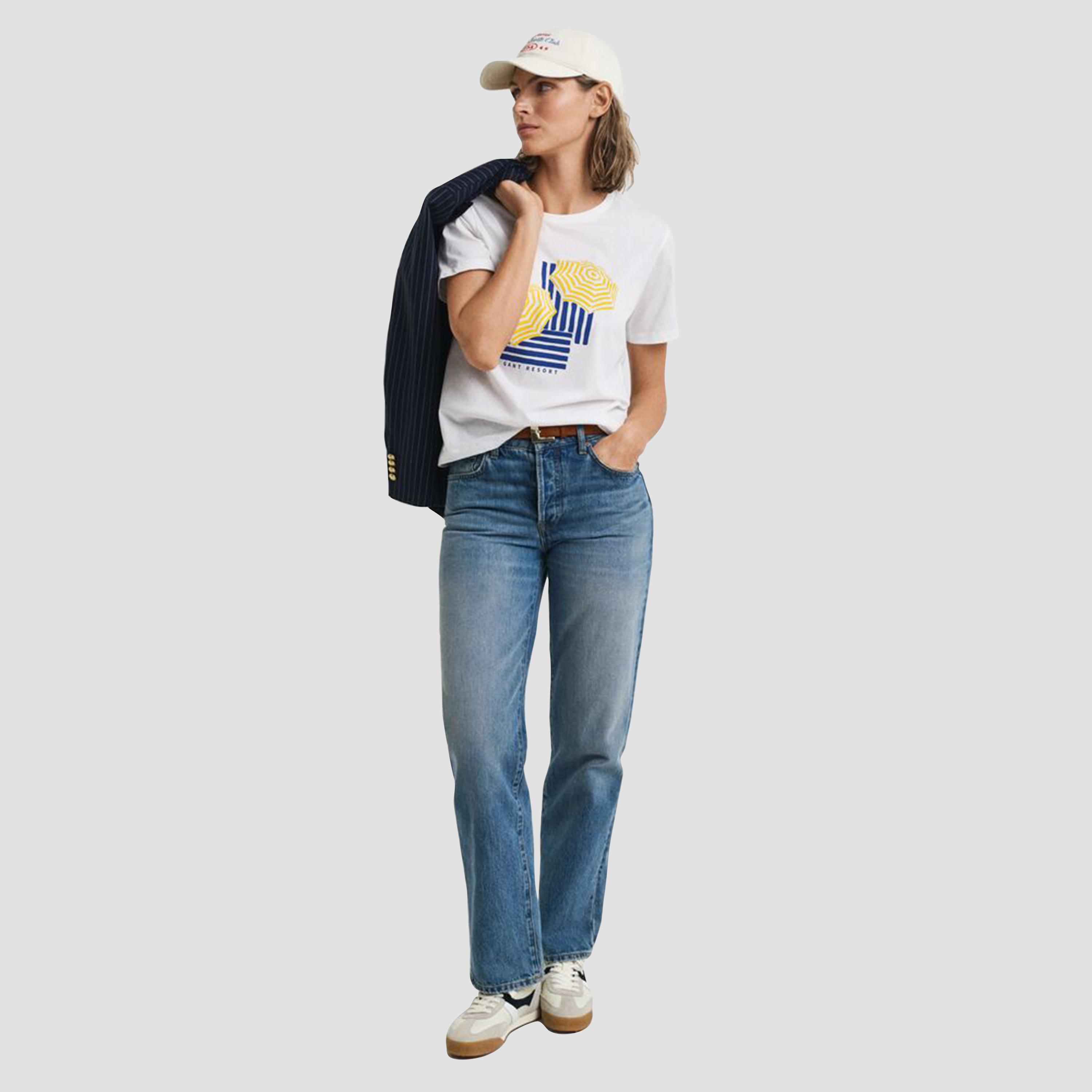 Gant Printed Crew Neck Short Sleeves Women's T-Shirt-women-clothing-tshirts-image-2