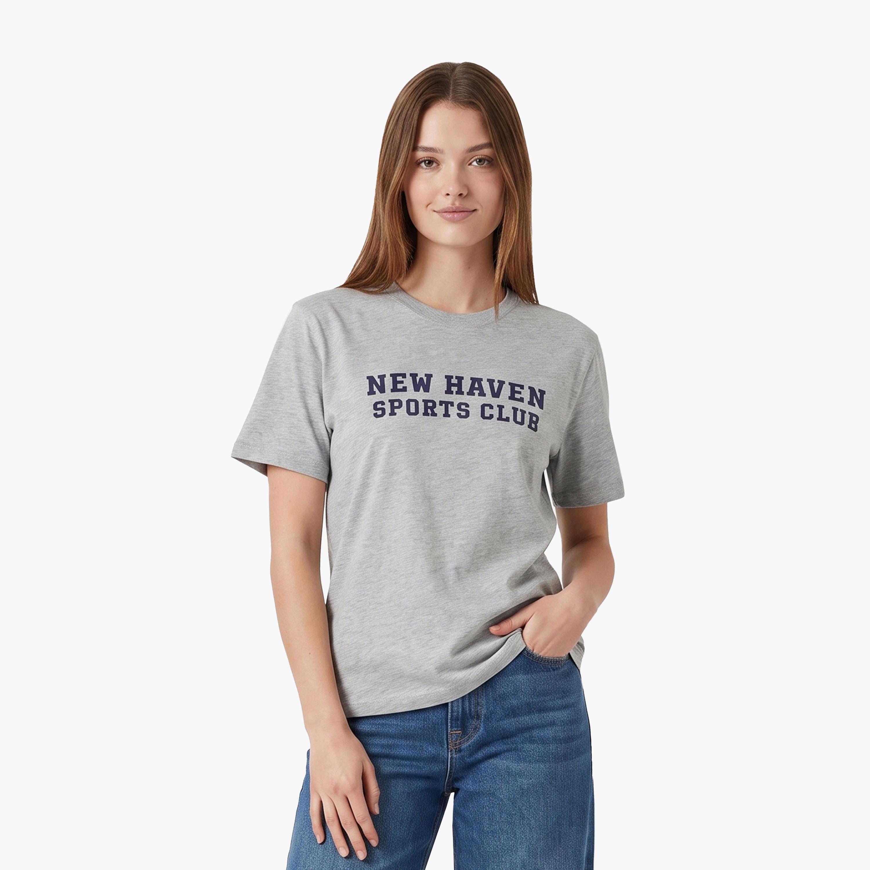 تيشيرت حريمي بياقة دائرية وأكمام قصيرة، سادة من جانت-women-clothing-tshirts-image-1