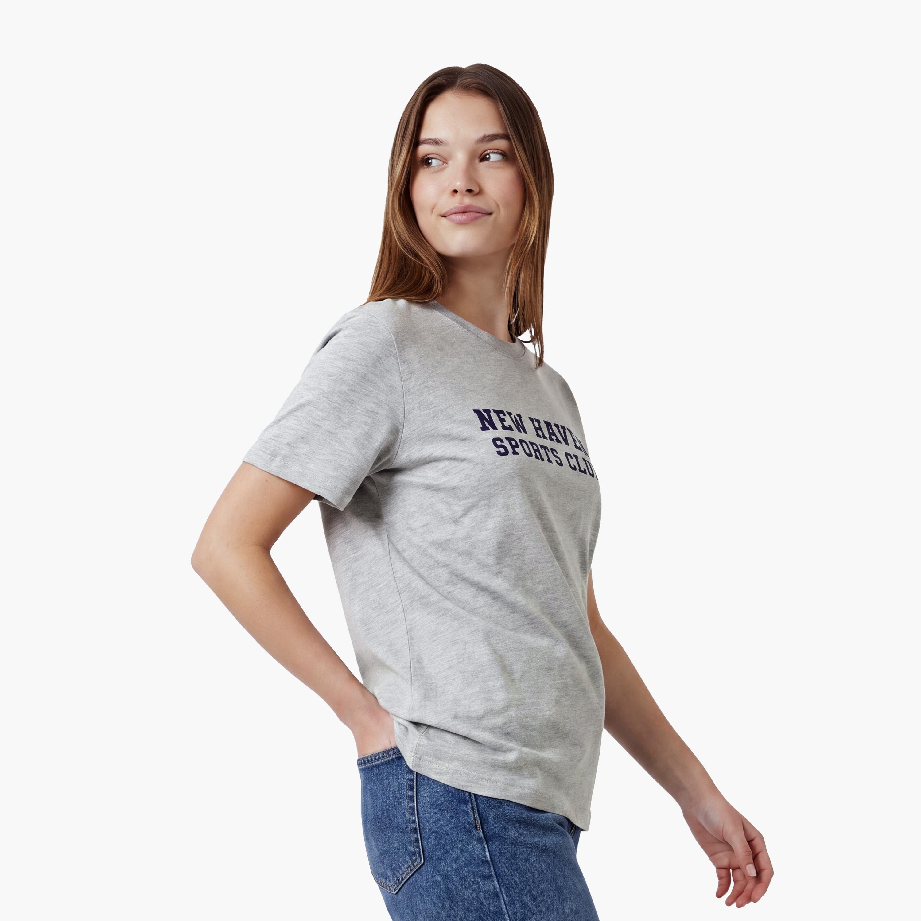 تيشيرت حريمي بياقة دائرية وأكمام قصيرة، سادة من جانت-women-clothing-tshirts-image-5