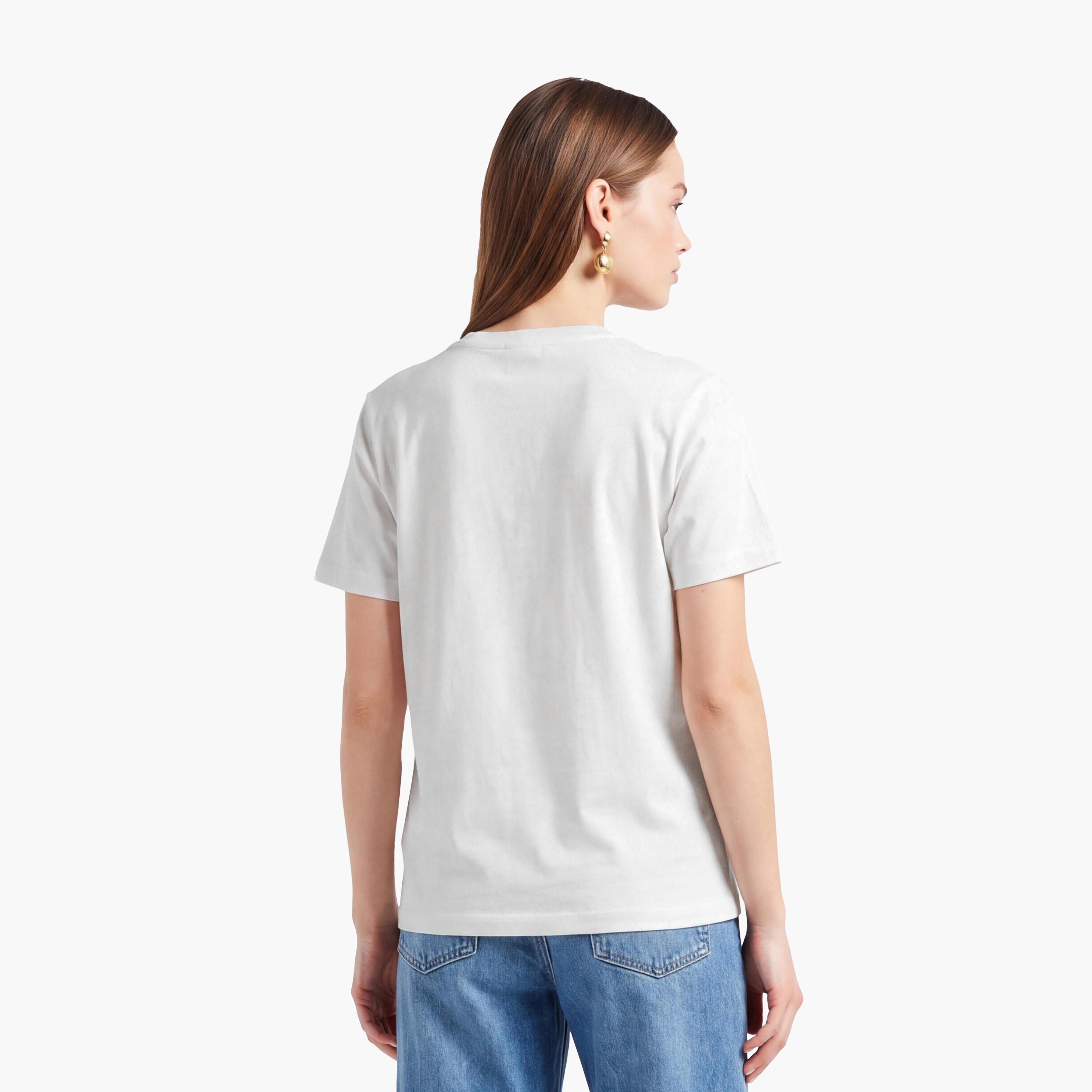 تيشيرت حريمي بياقة دائرية وأكمام قصيرة، سادة من جانت-women-clothing-tshirts-image-4