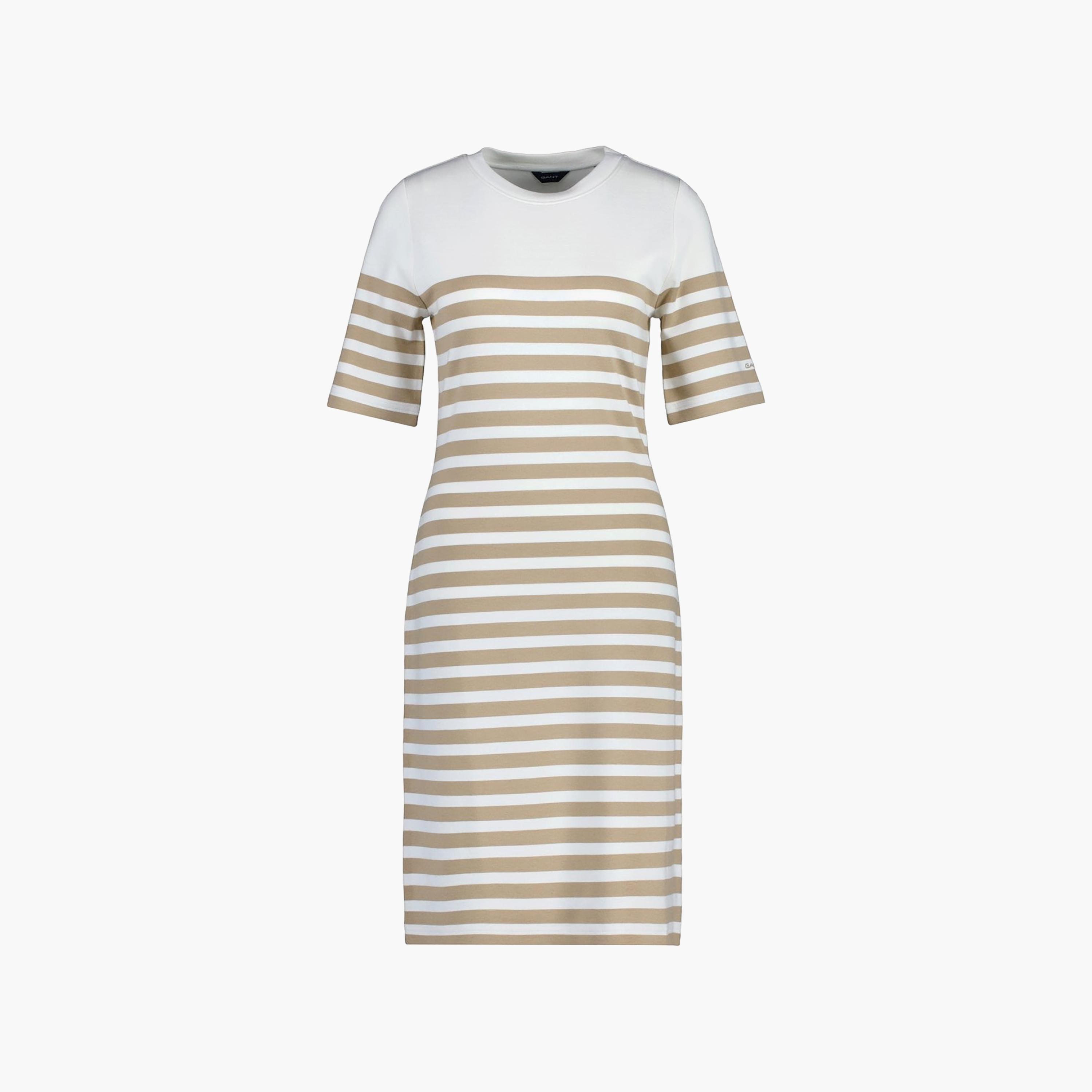 فستان متوسط الطول مخطط بياقة دائرية من جانت-women-clothing-dresses-image-1